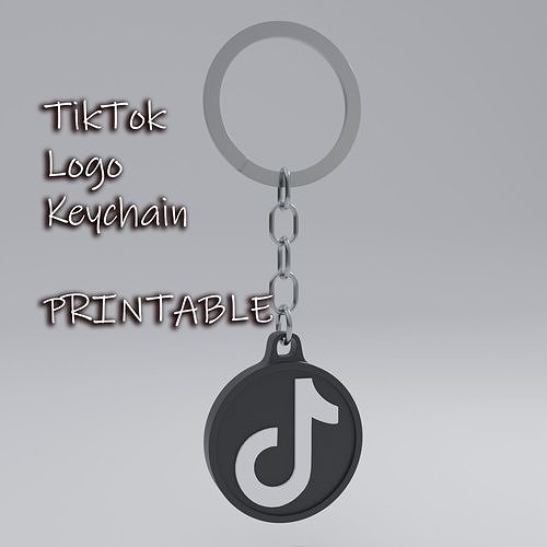 TikTok logo keychain for print 3D model 3D printable CGTrader