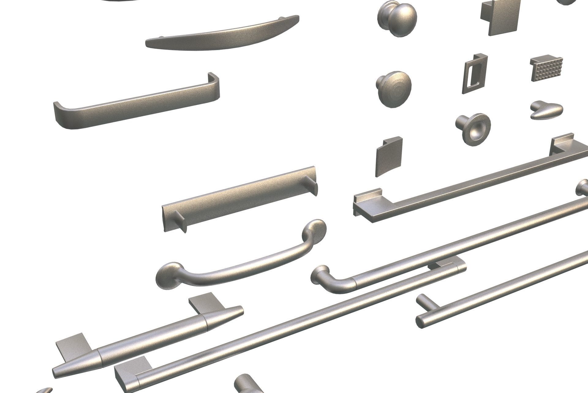 handles for kitchen or furniture doors drawer 3d model 3D