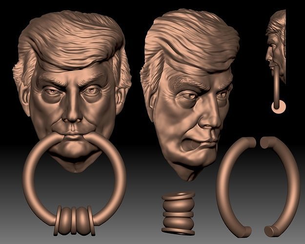 Door knocker Trump 3D printable 3D model 3D printable | CGTrader