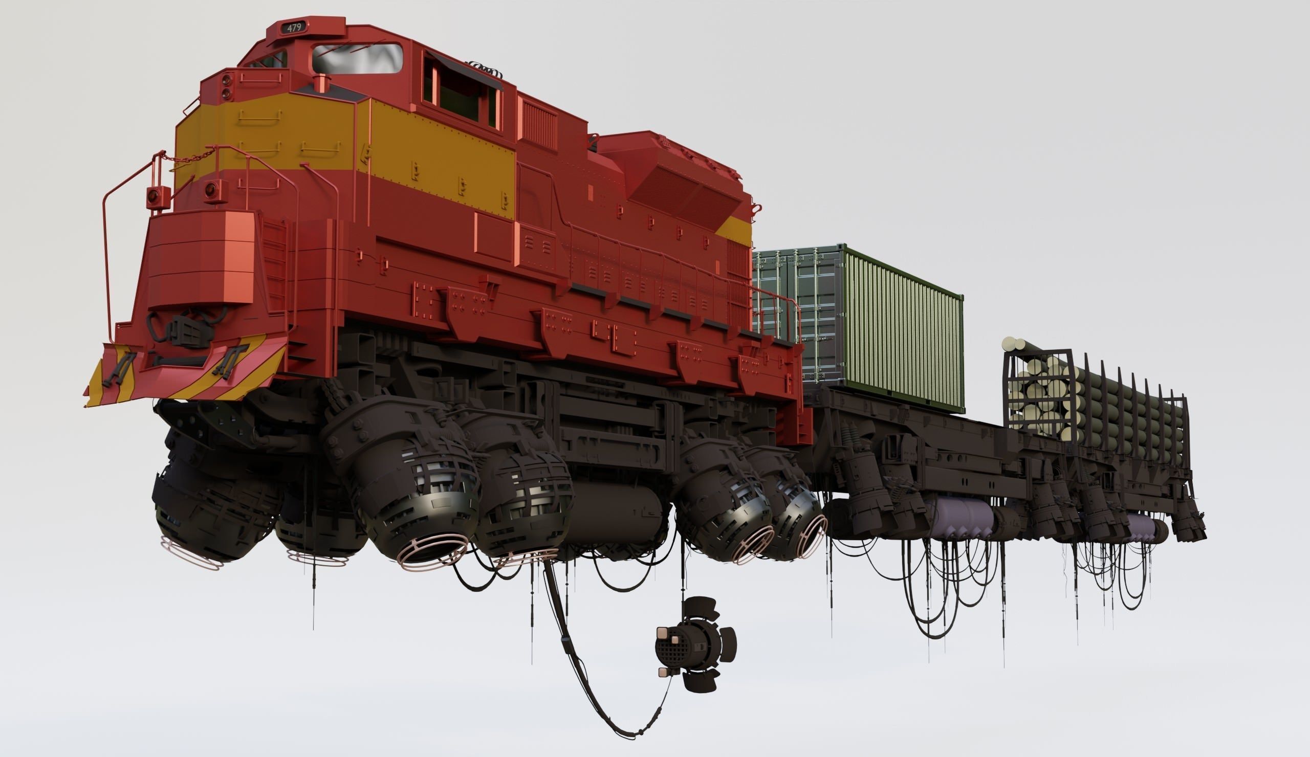 Levitating trains 3D model | CGTrader