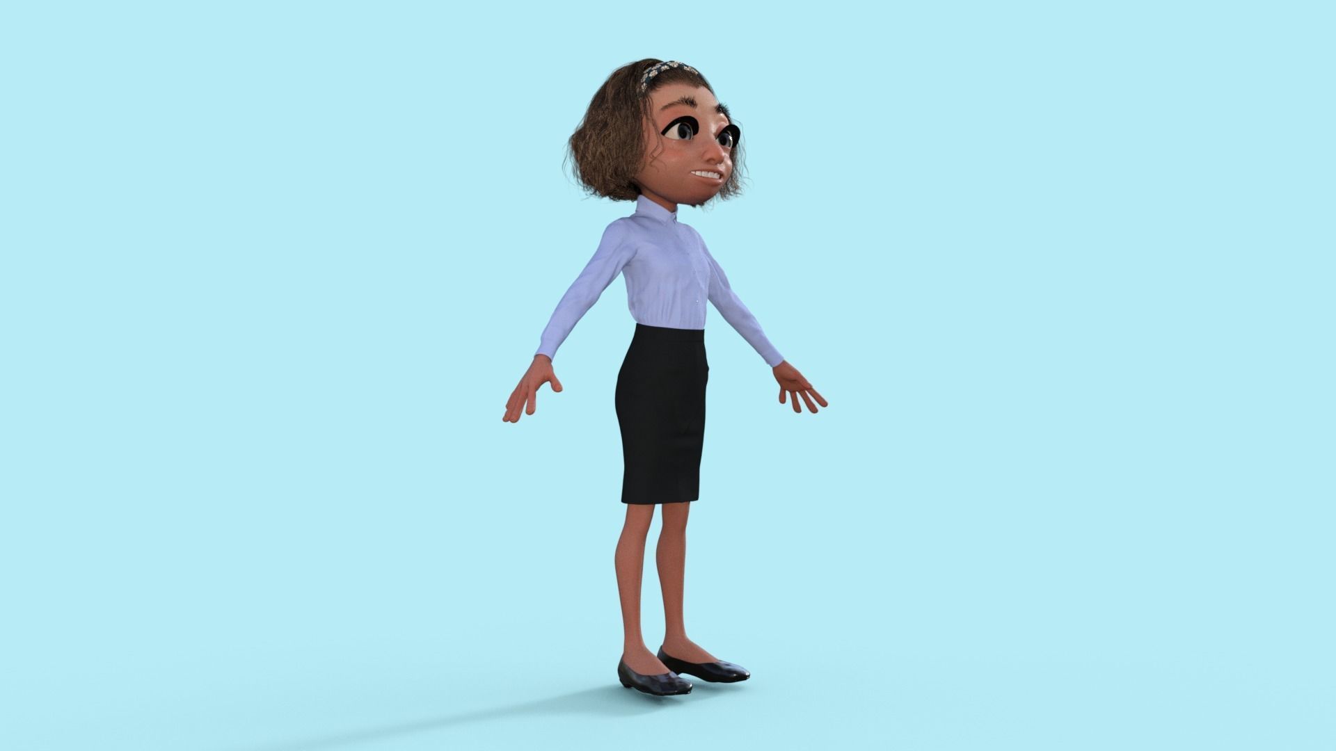 Secretary Animation Cartoon Secretary Rigged 3D model rigged | CGTrader