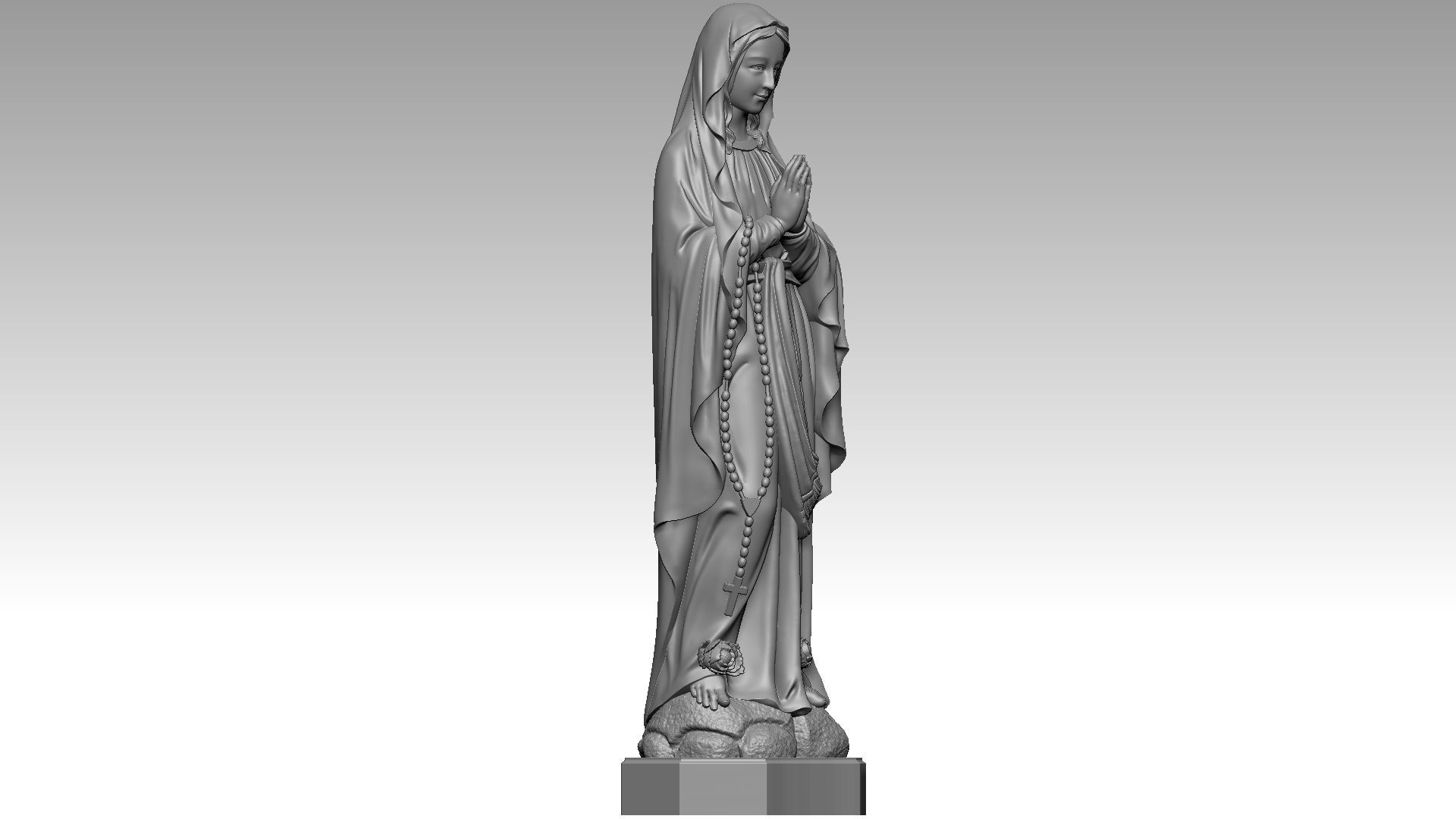 Virgin Mary Notre Dame de Lourdes 3D model 3D printable CGTrader