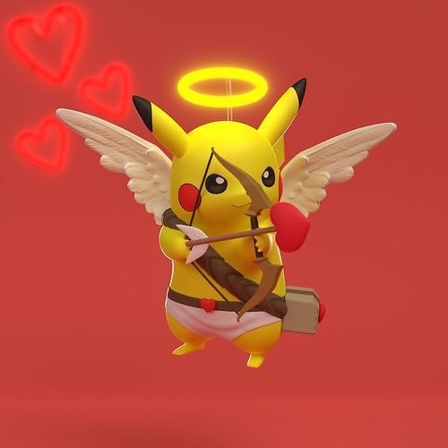 Free Pokemon pikachu valentines day free 3D model 3D printable | CGTrader