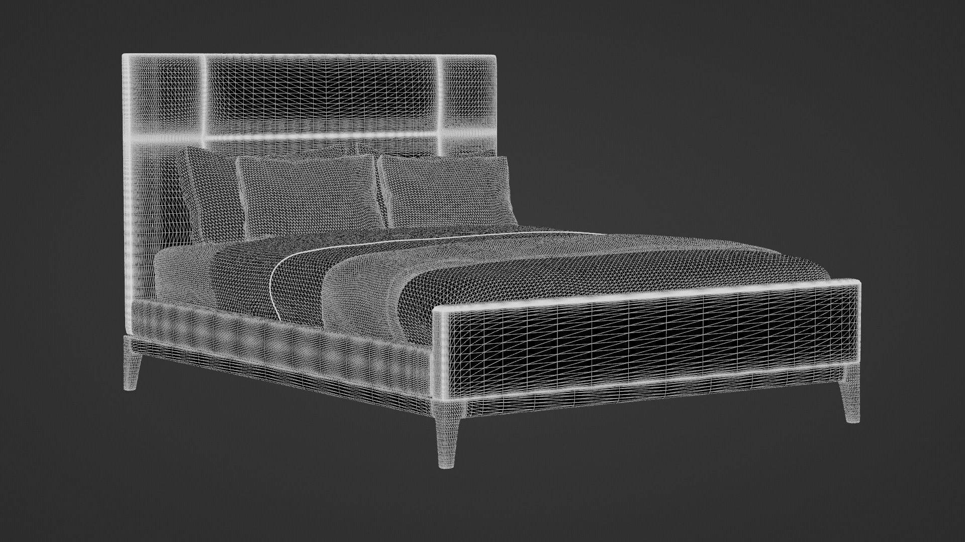West Elm Parker Bed 3D model CGTrader