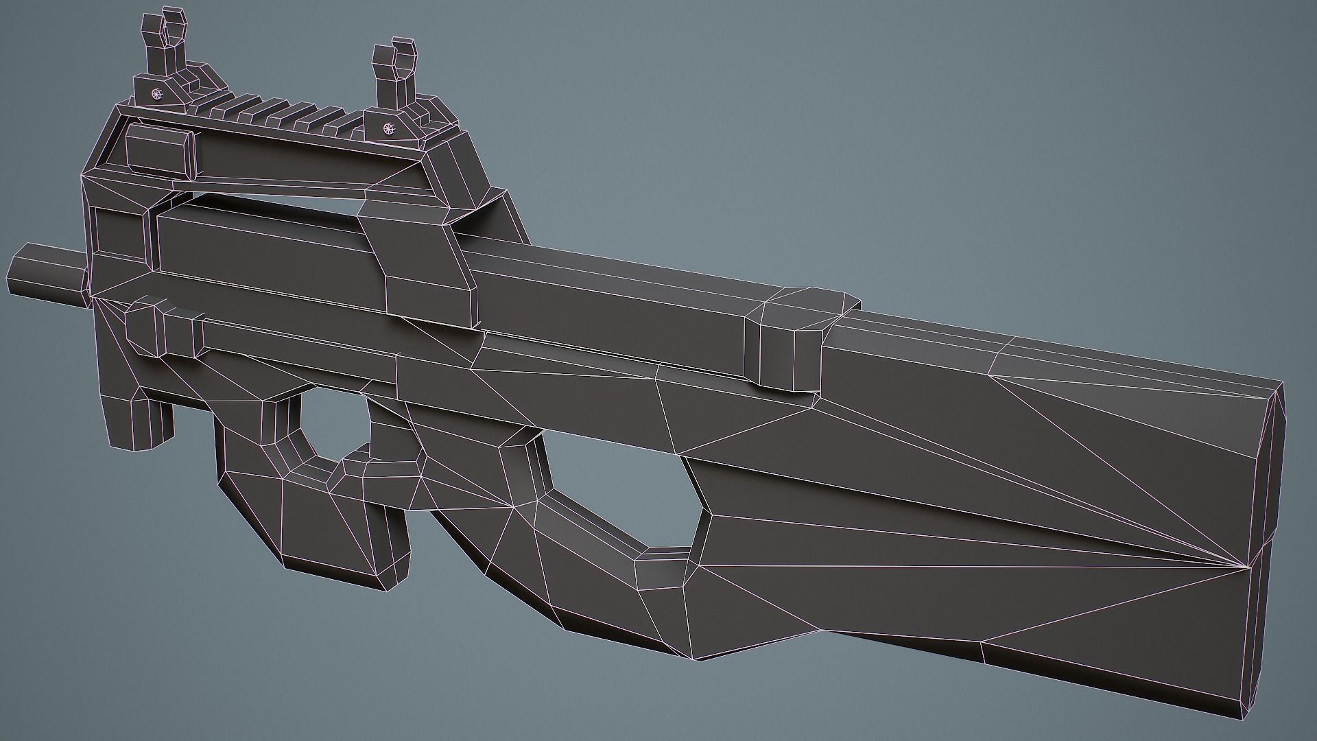 3D model P90 Submachine Gun - Low Poly Game Ready VR / AR / low-poly ...