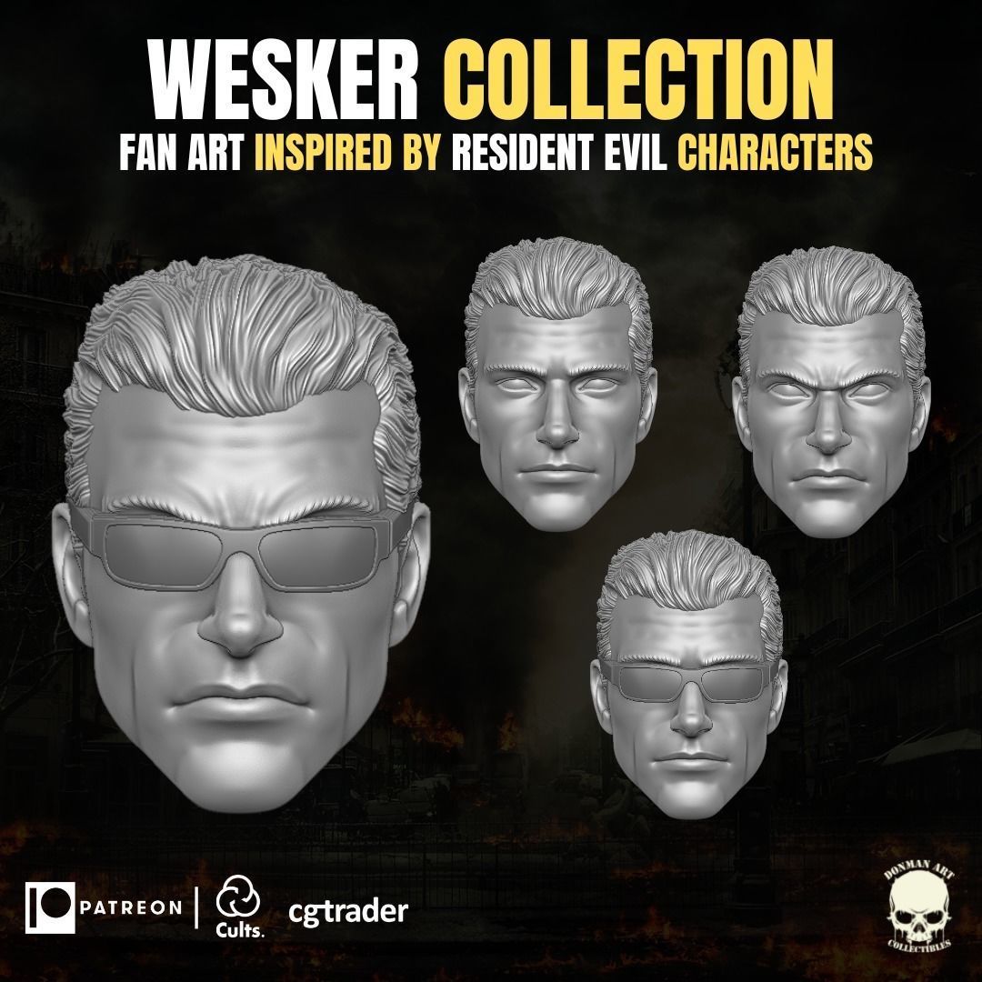 Wesker Collection Fan Art For Action Figures For Action Figures 3D