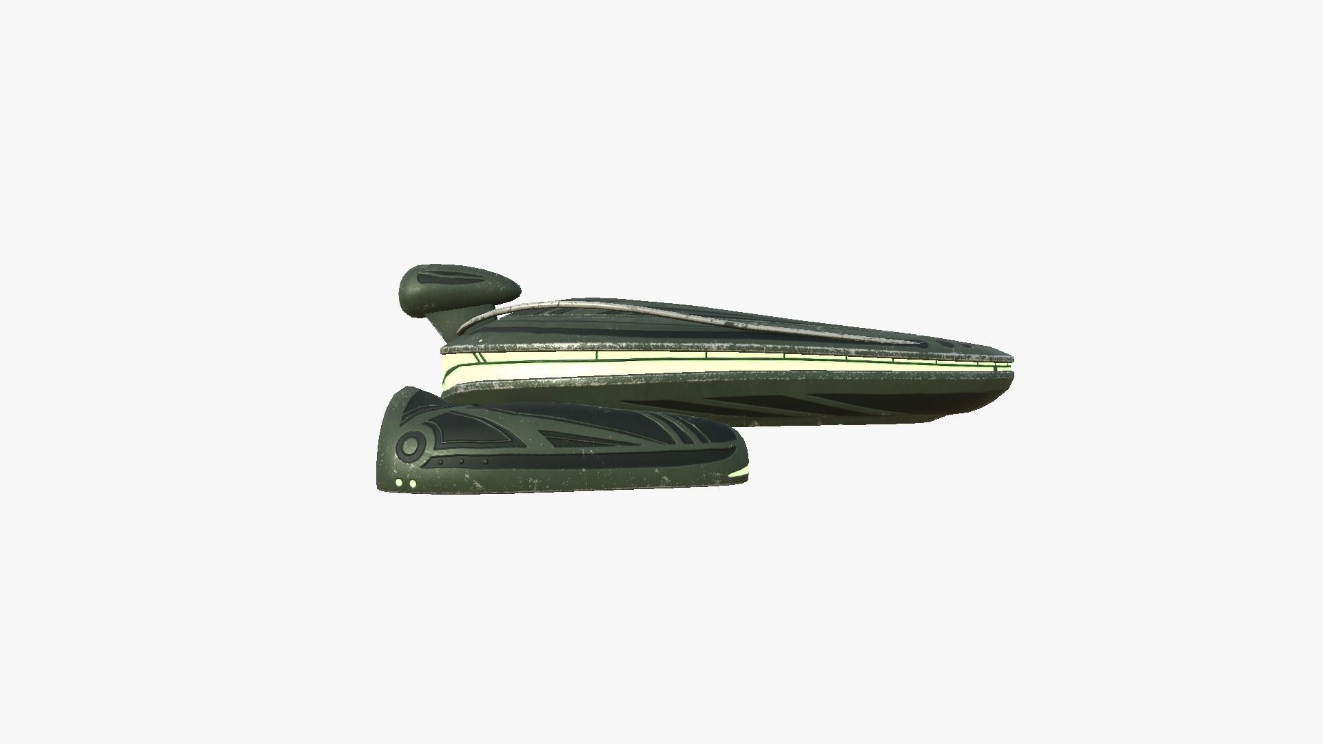 Alien Spaceship UFO H05 Dark Green - Sci Fi Spacecraft Design free VR ...