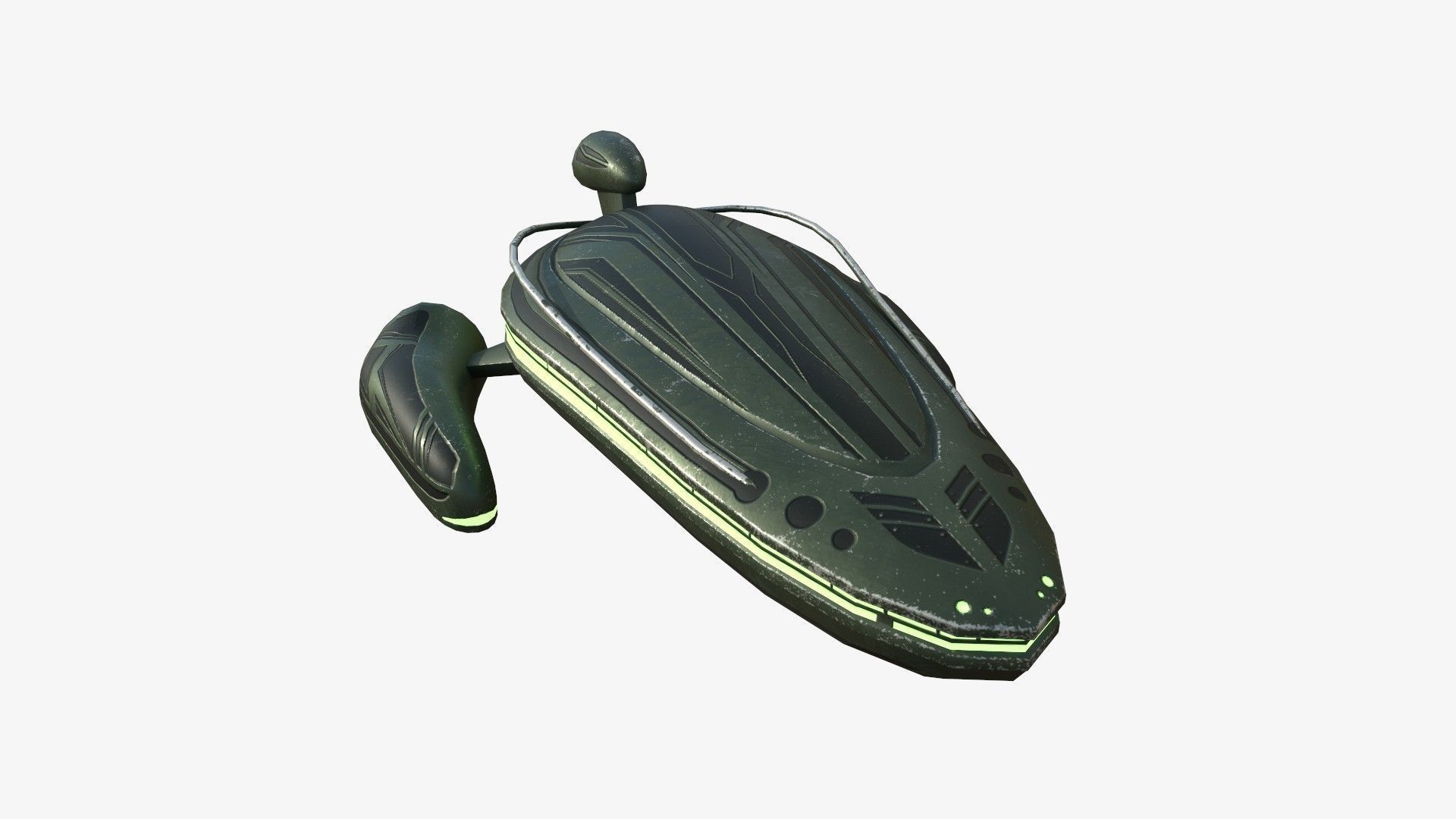 Alien Spaceship UFO H05 Dark Green - Sci Fi Spacecraft Design free VR ...