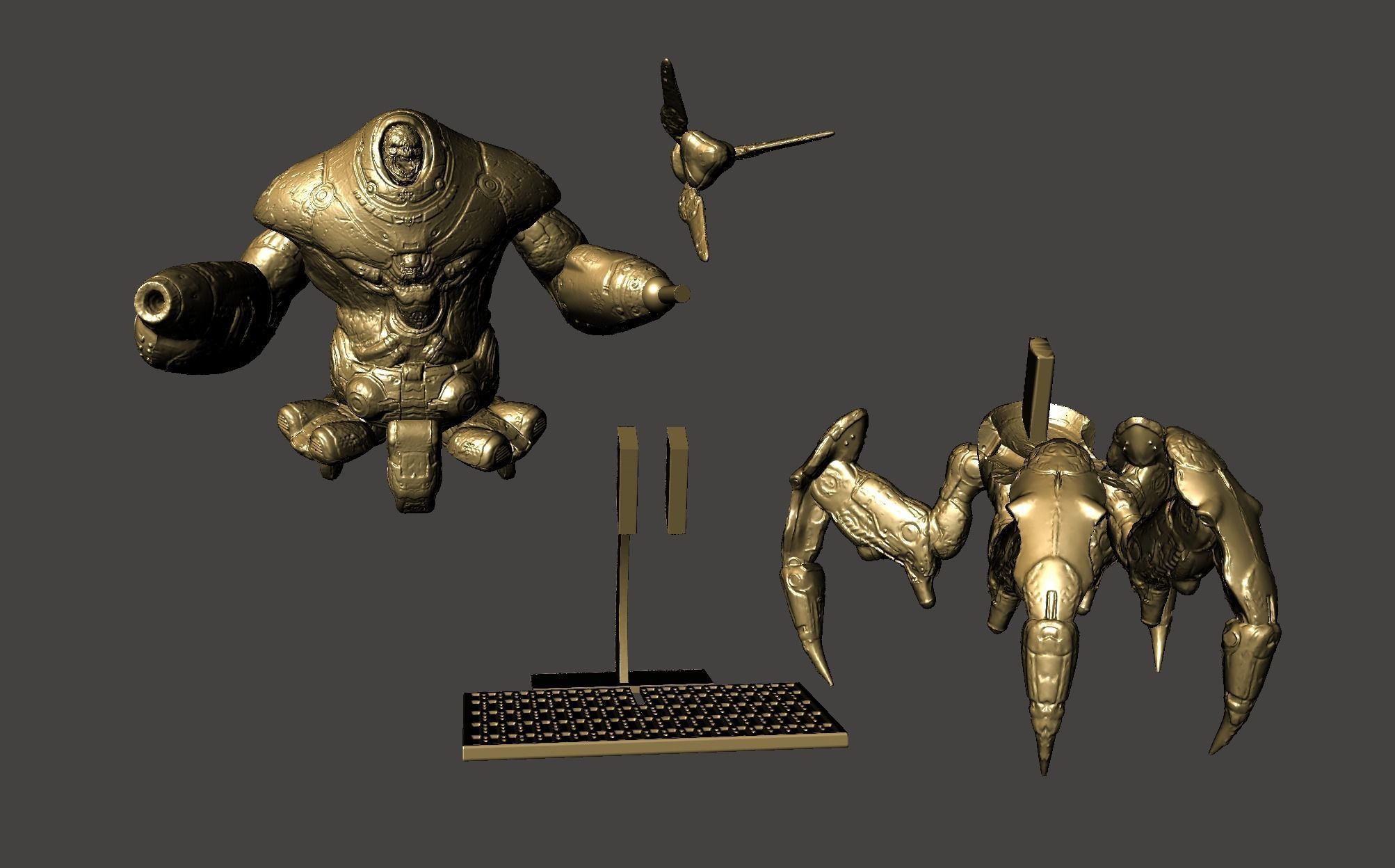 THE MAKRON QUAKE 4 modular ultrahigh Detailed STL 3D model 3D model 3D