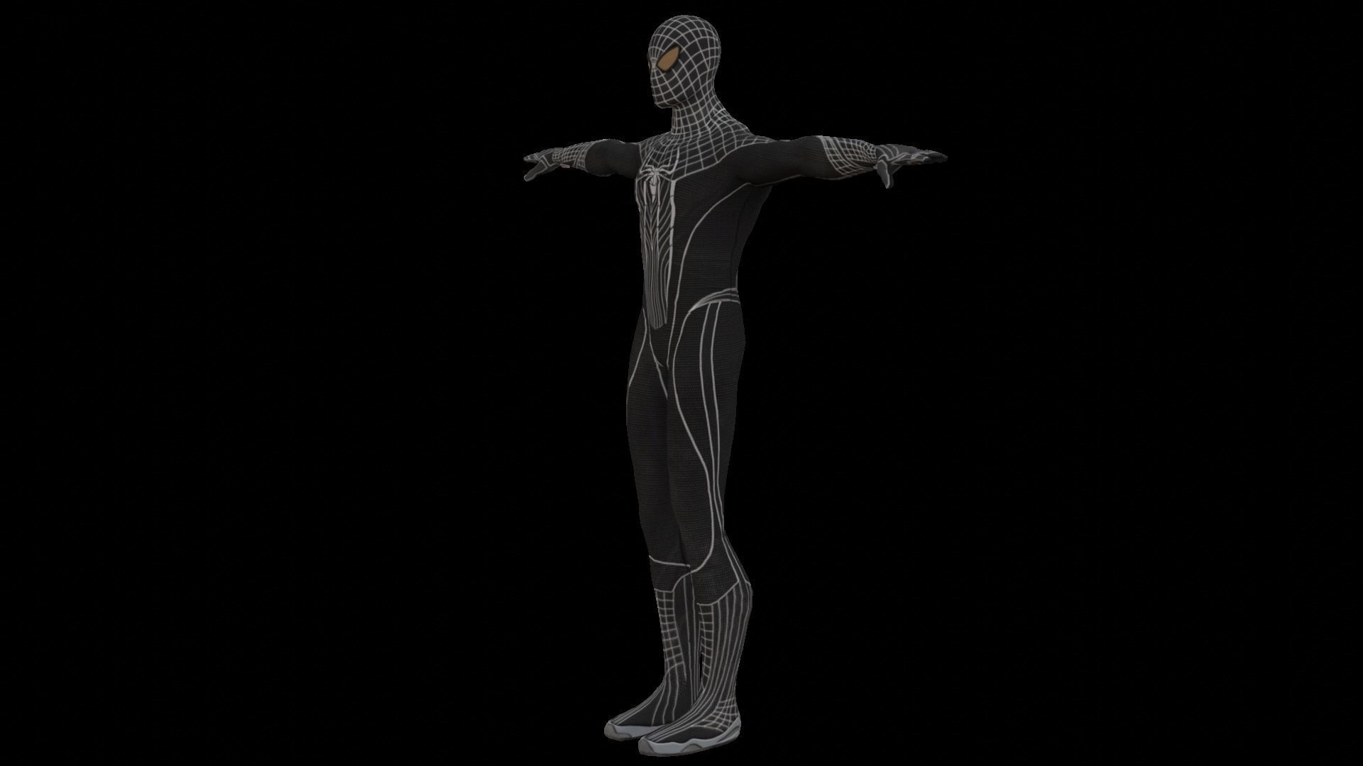 Black SpiderMan Model 3D model rigged CGTrader