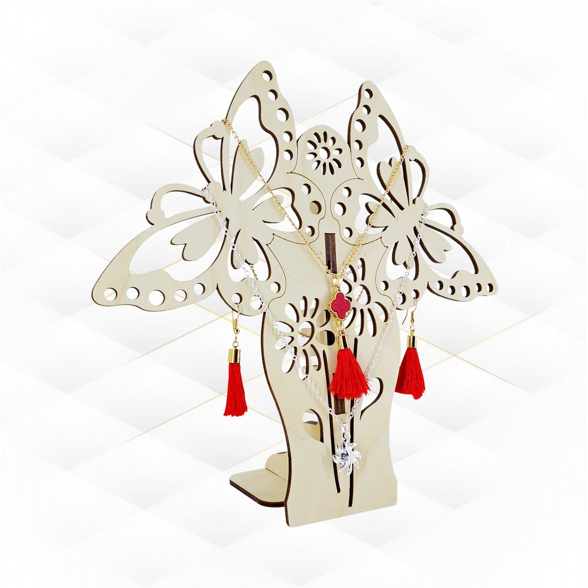 Necklace display vector template for laser cut 3D model 3D printable