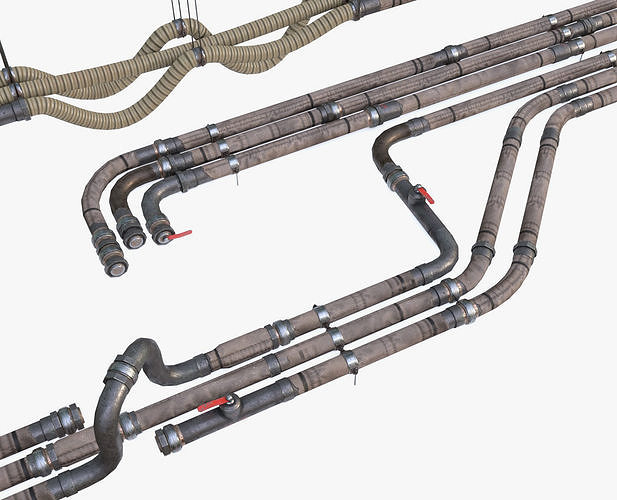 3D model Modular Pipes - Old Jute Insulated VR / AR / low-poly | CGTrader