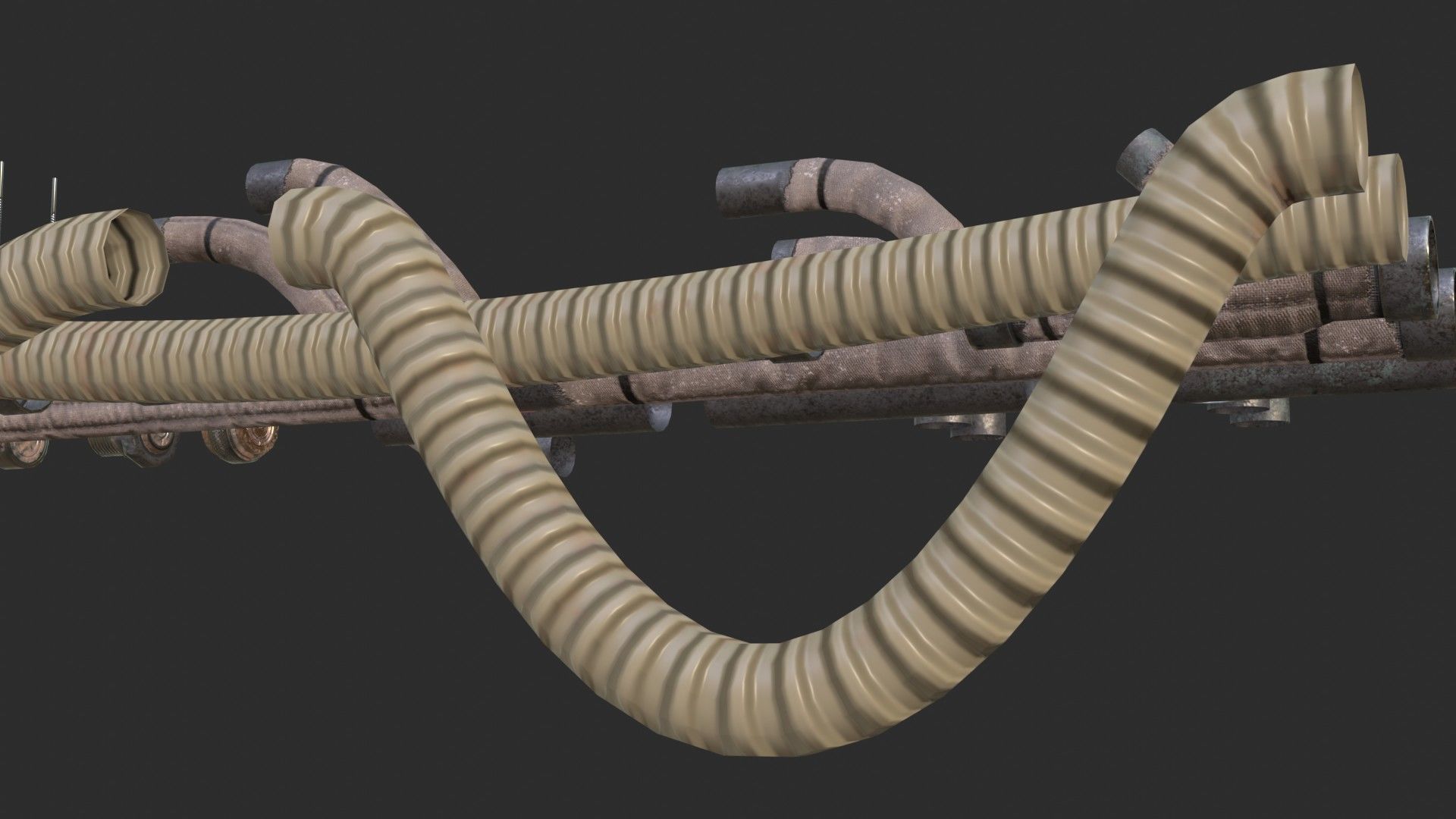 3D model Modular Pipes - Old Jute Insulated VR / AR / low-poly | CGTrader