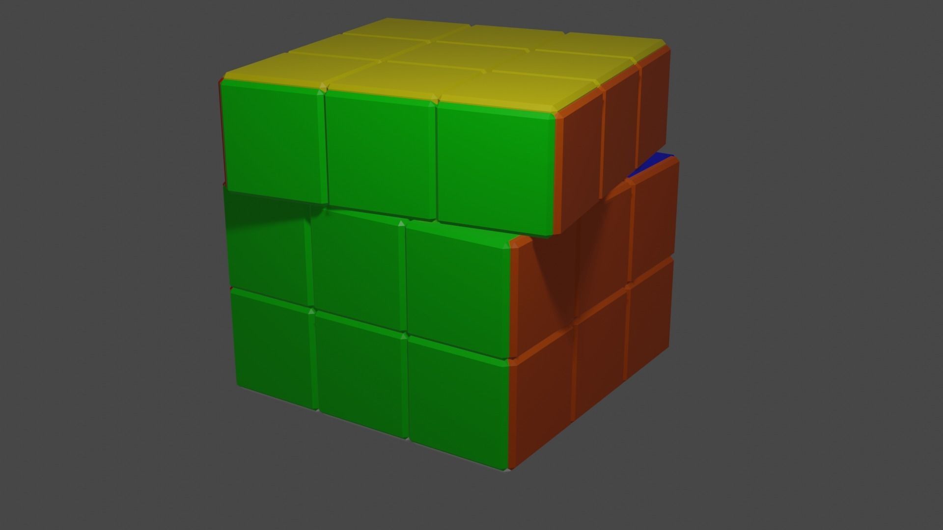 Rubikscube scrambled and unscrambled with animation free VR / AR / low