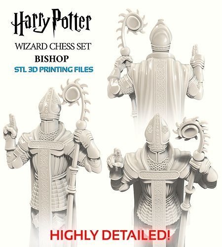 HARRY POTTER WIZARD CHESS SET - BISHOP 3D model 3D printable | CGTrader