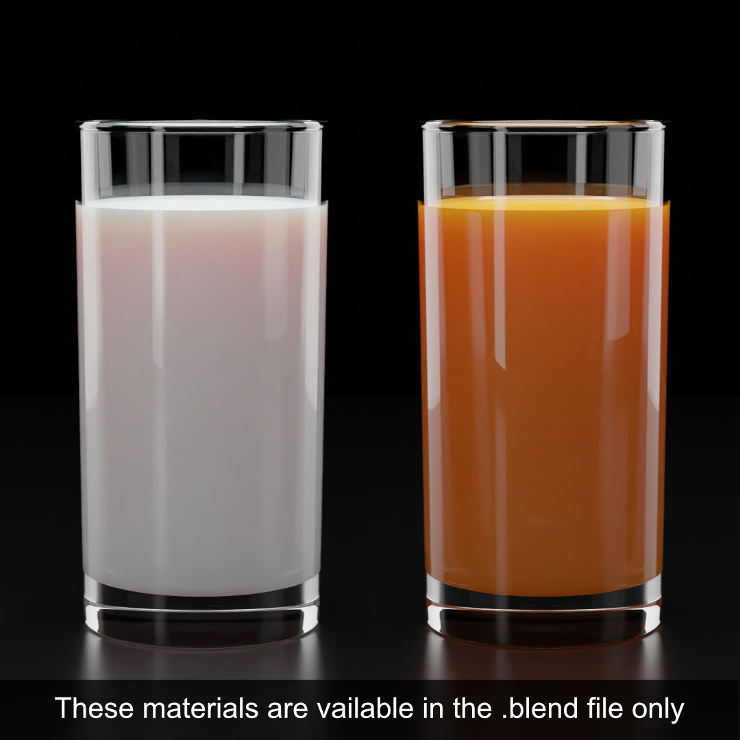 3D model Modern Design Water Milk Juice Glass 001 VR / AR / low-poly ...