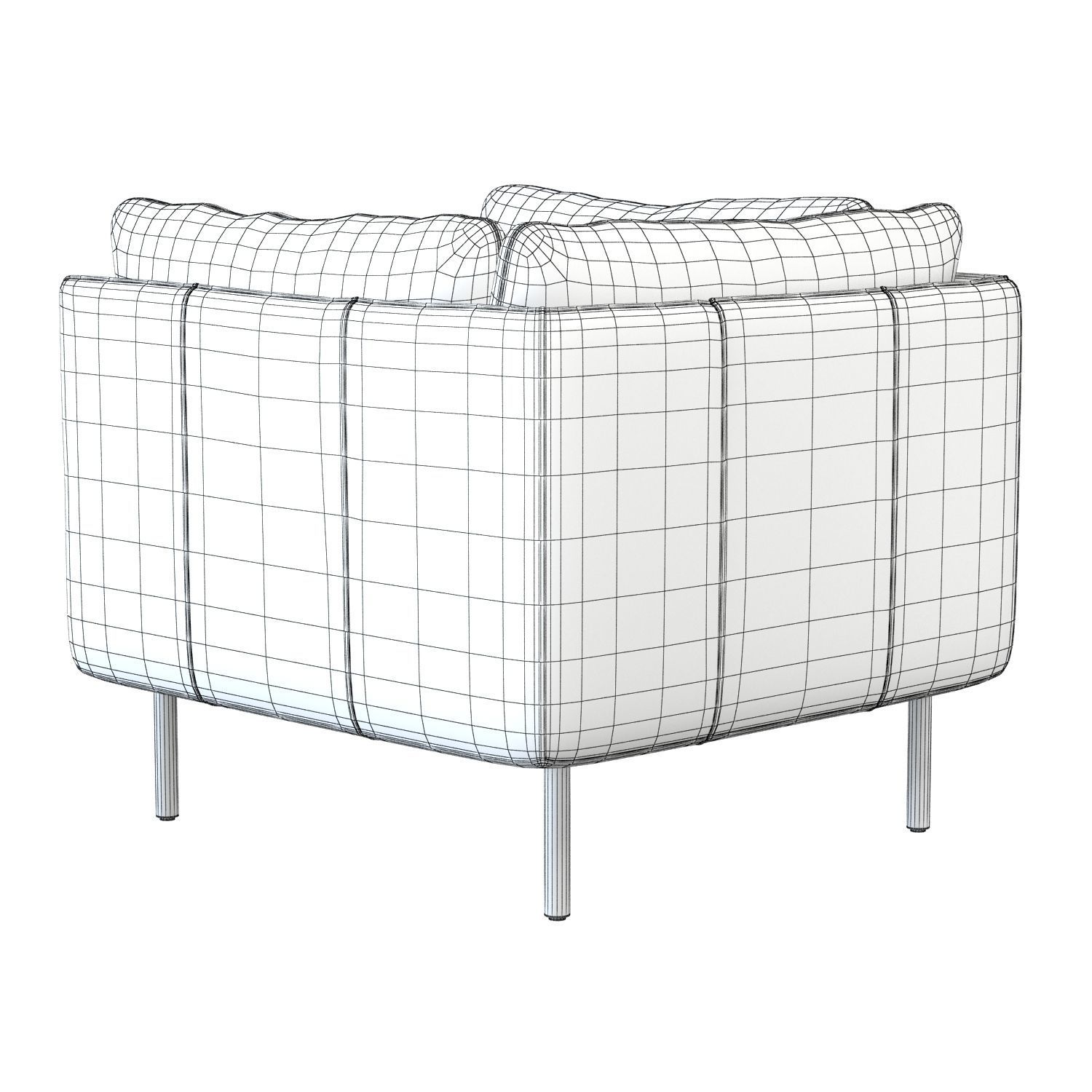 Crate and Barrel Wells Armchair 3D model CGTrader