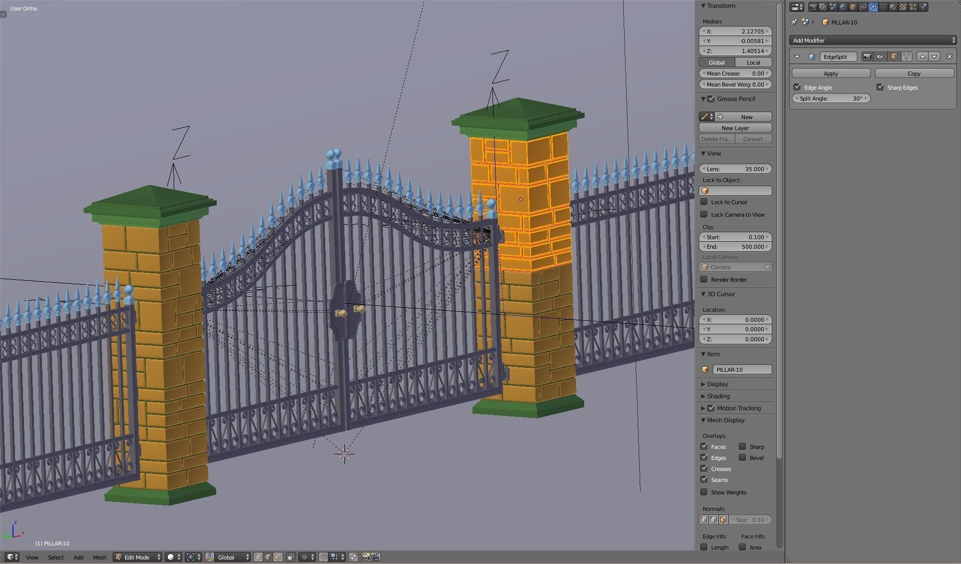Opening Iron Gate Animation 3D model animated | CGTrader