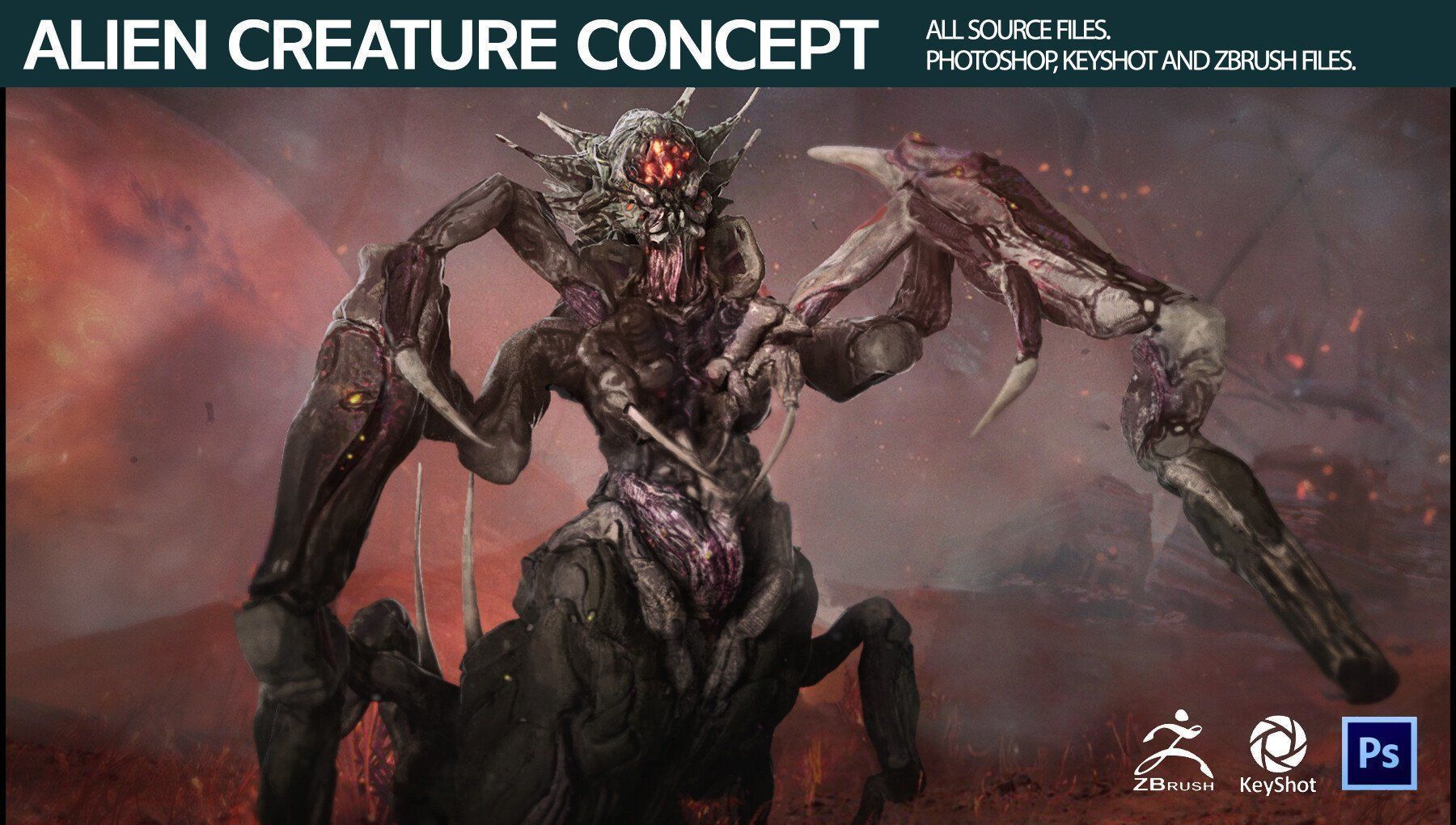 Alien Creature Concept 3D model | CGTrader