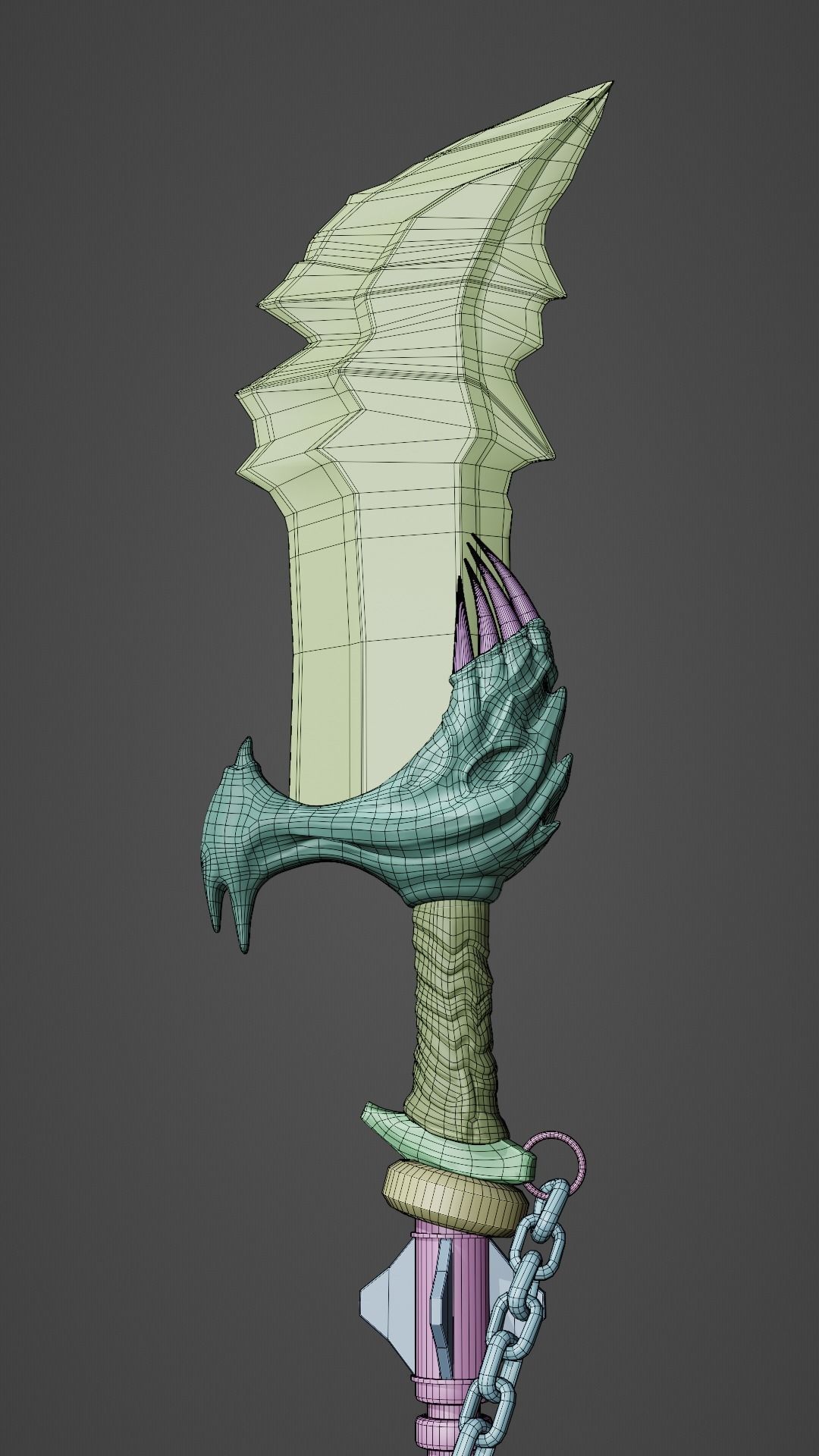 3D model Blades of Chaos mix with Draupnir Spear VR / AR / lowpoly