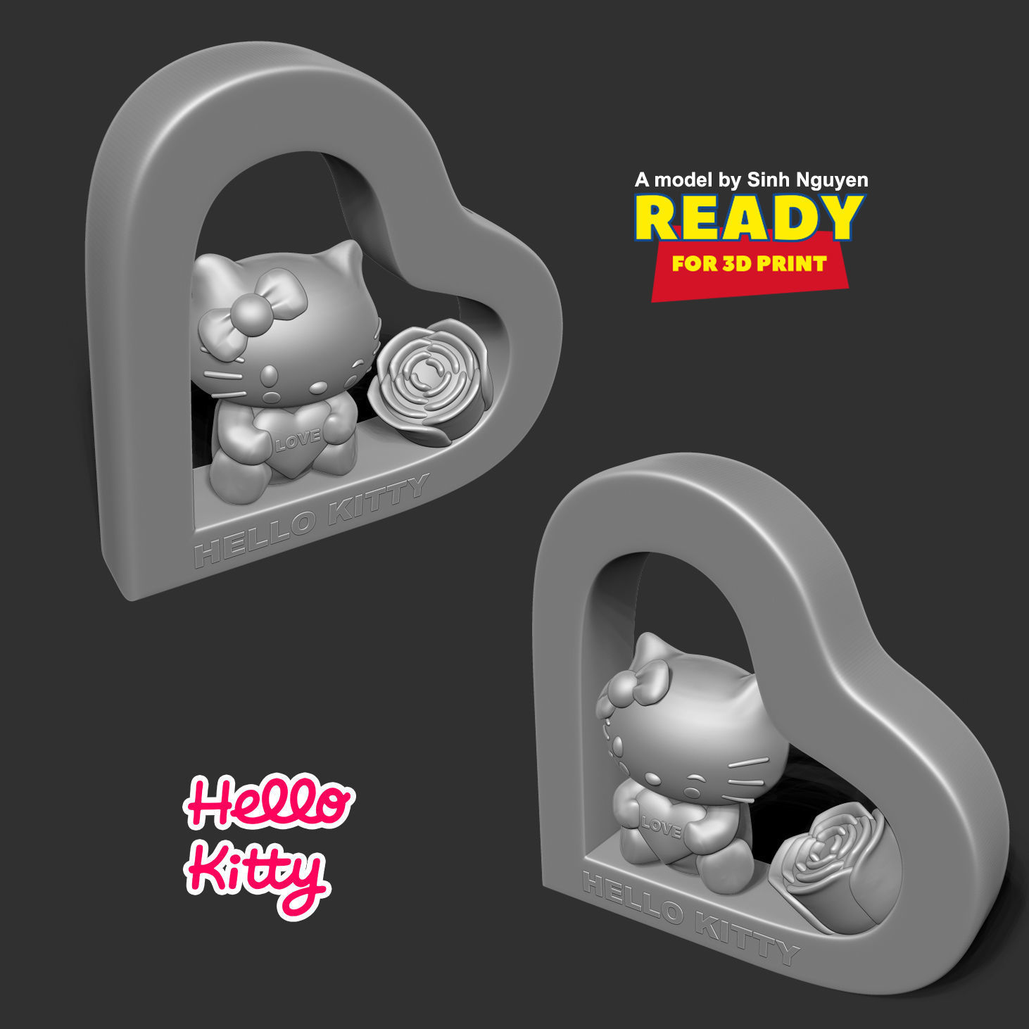 Hello Kitty - Valentine 3D model 3D printable | CGTrader