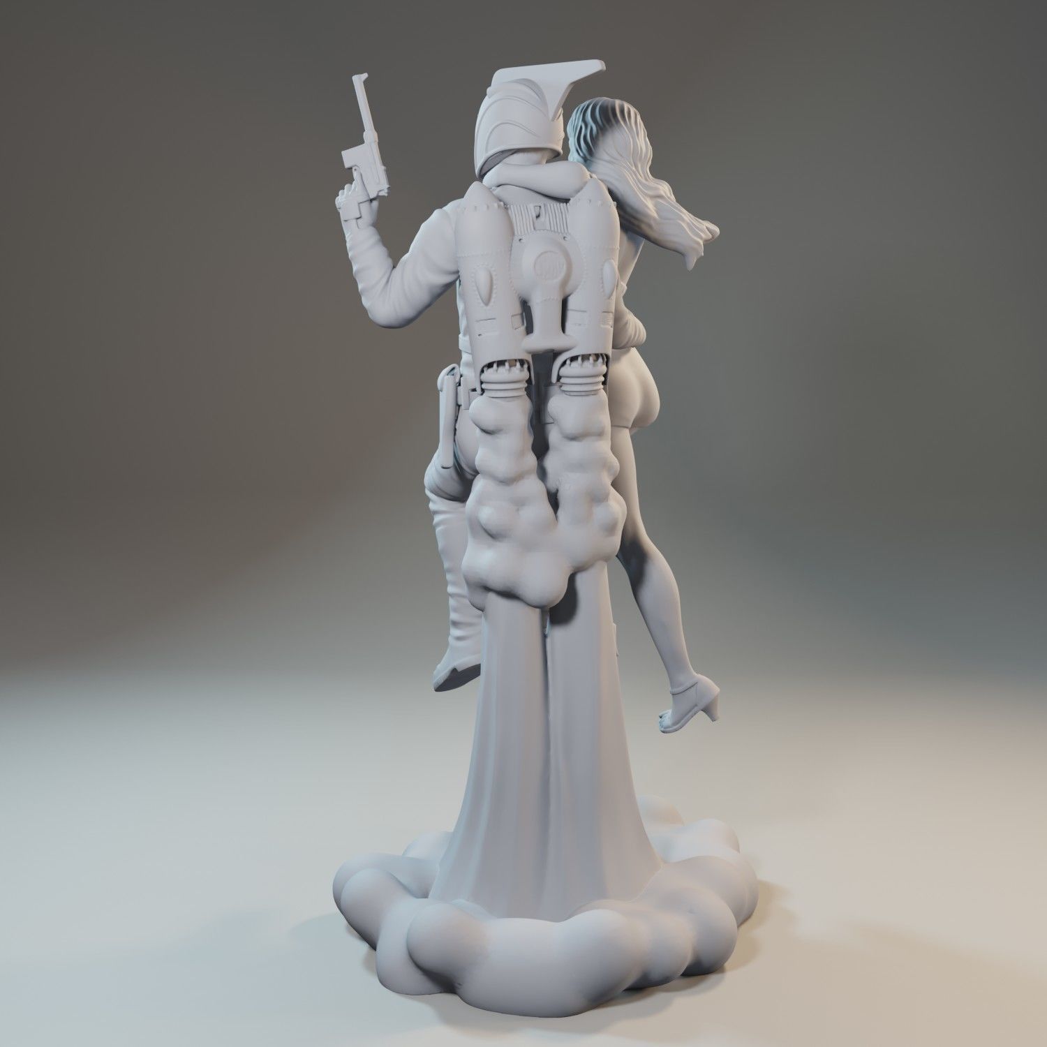 Rocketeer statue of couple holding hands 3D model 3D printable | CGTrader