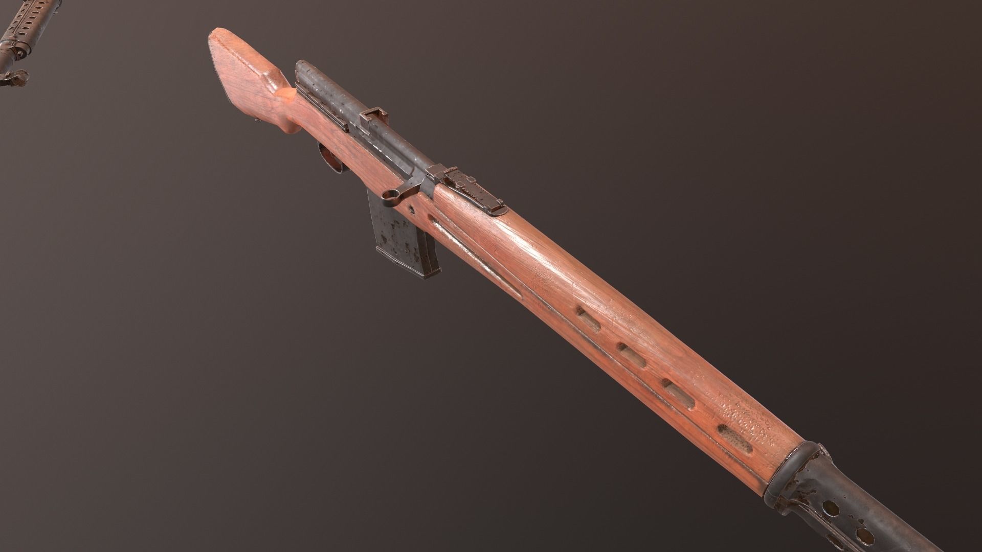 3D model SVT-40 Semi-Automatic rifle - PBR Low Poly Model VR / AR / low ...