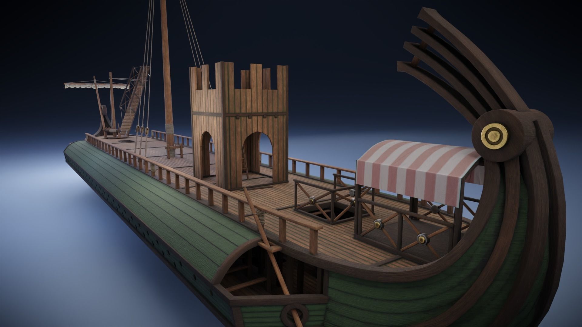 3D model Roman Trireme VR / AR / low-poly | CGTrader