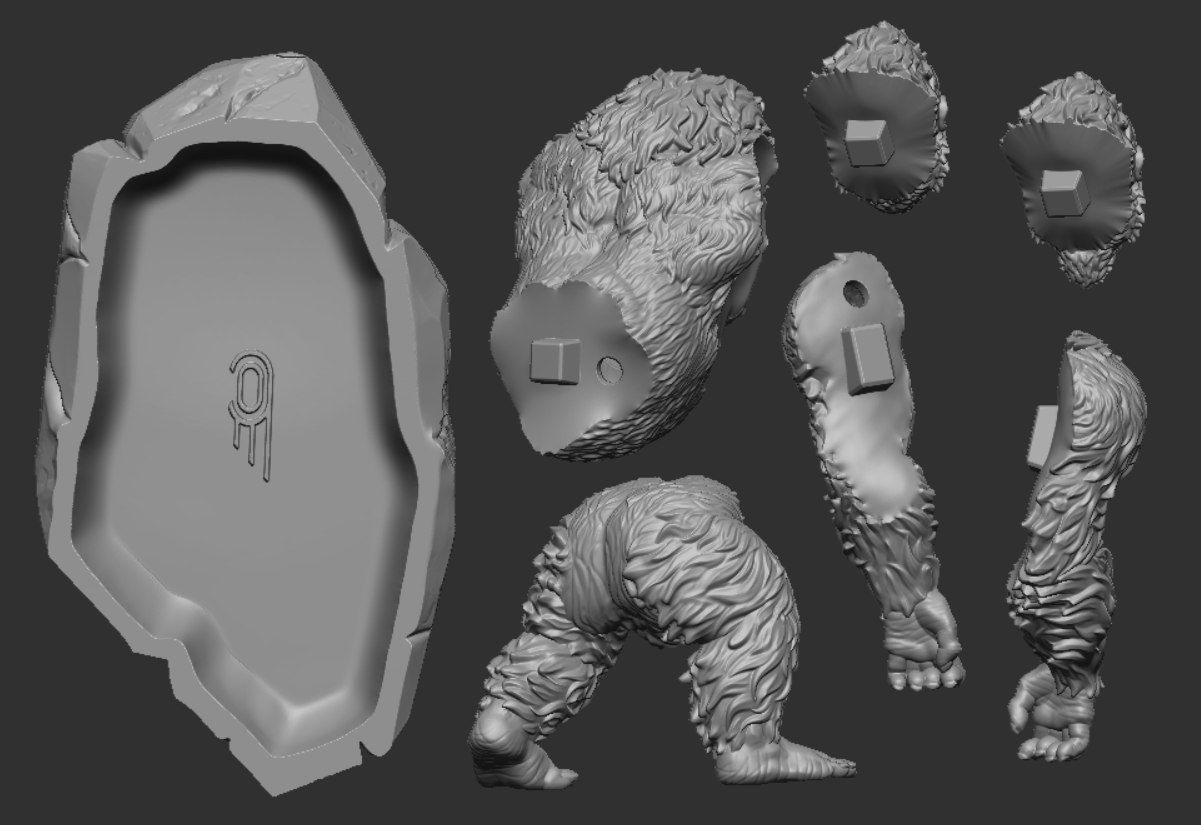 Gorilla on rock 3D model 3D printable | CGTrader