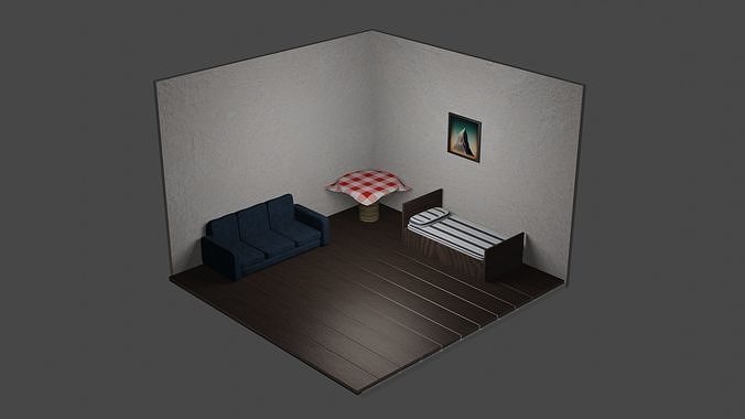 3D model 3d mini modern room VR / AR / low-poly | CGTrader