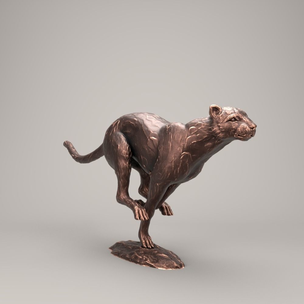 Cheetah bronze sculpture of panther 3D model 3D printable CGTrader