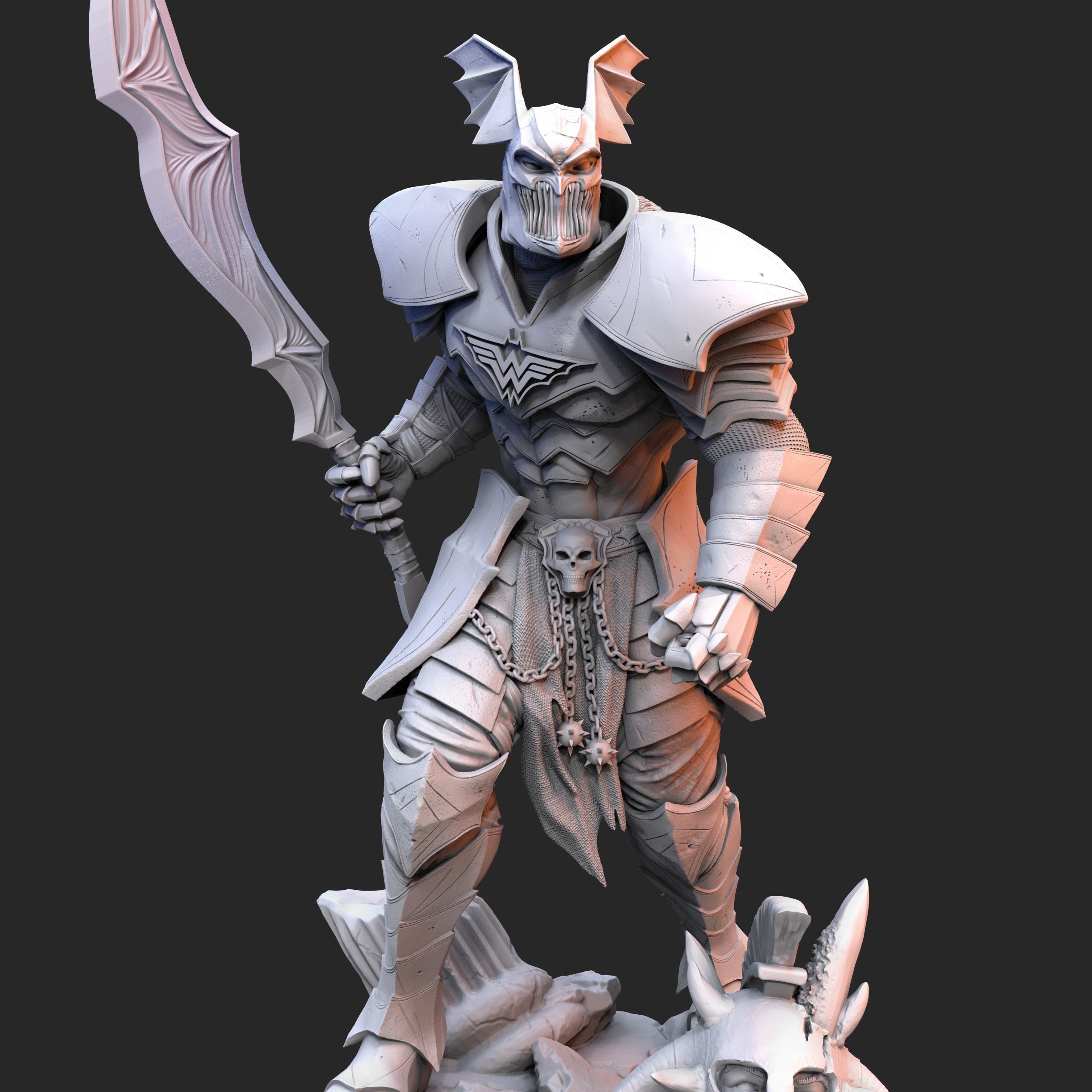 Merciless MERCILESS statue of knight holding sword 3D model 3D printable | CGTrader