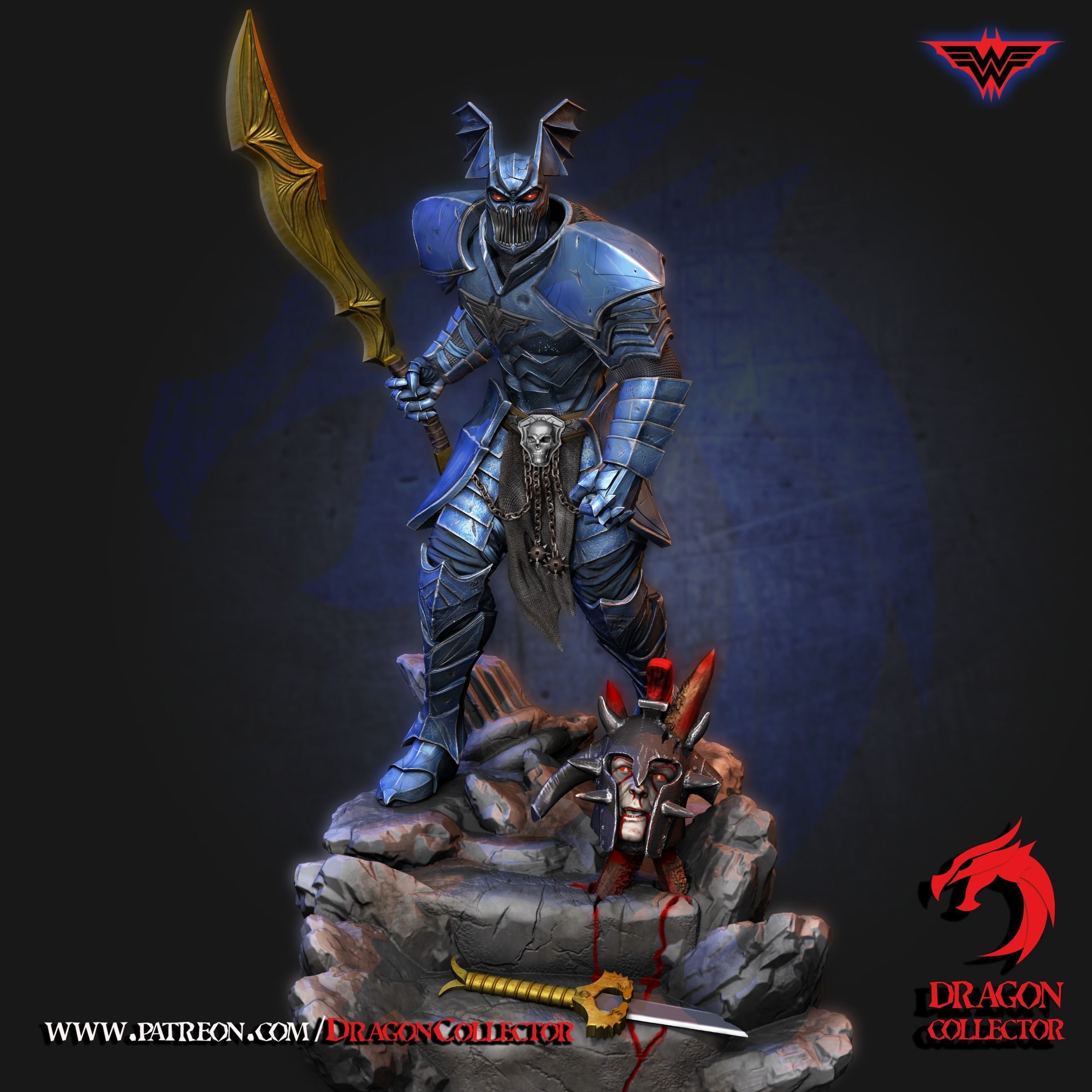 Merciless MERCILESS statue of knight holding sword 3D model 3D printable | CGTrader