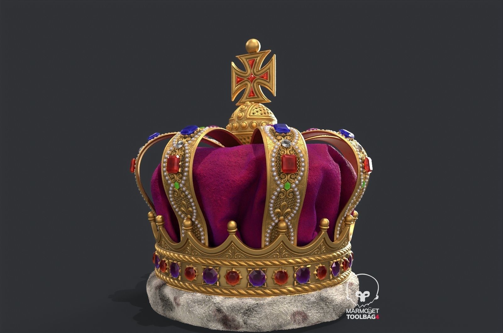 European royal crown high poly material map 3D model | CGTrader