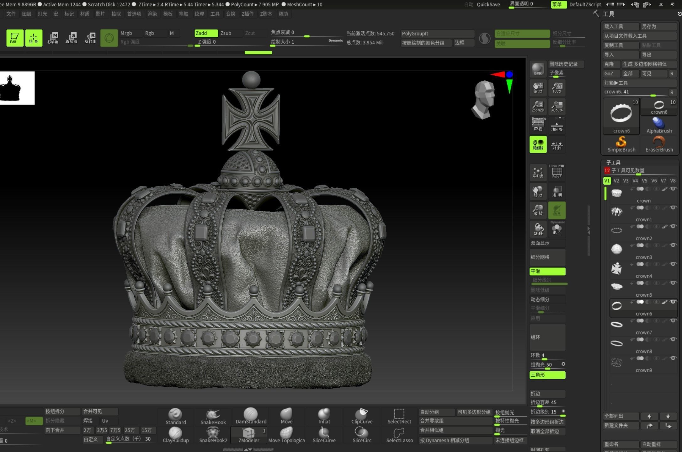 European royal crown high poly material map 3D model | CGTrader