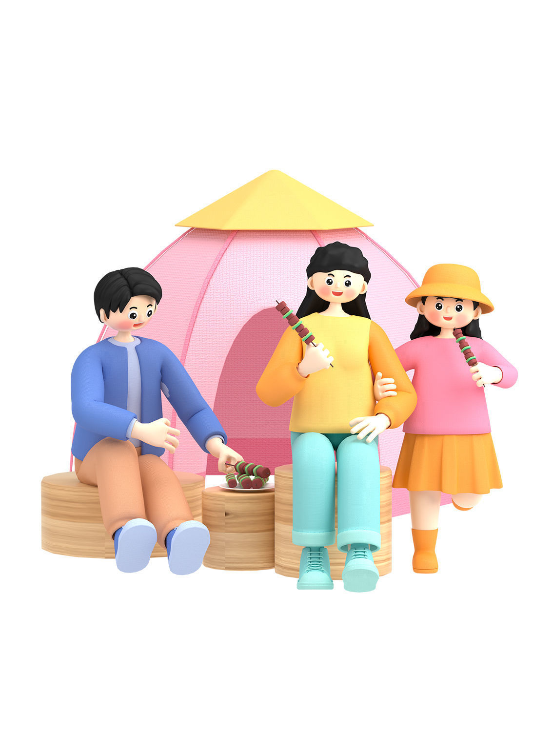 C4D model spring outing character scene 3D model | CGTrader