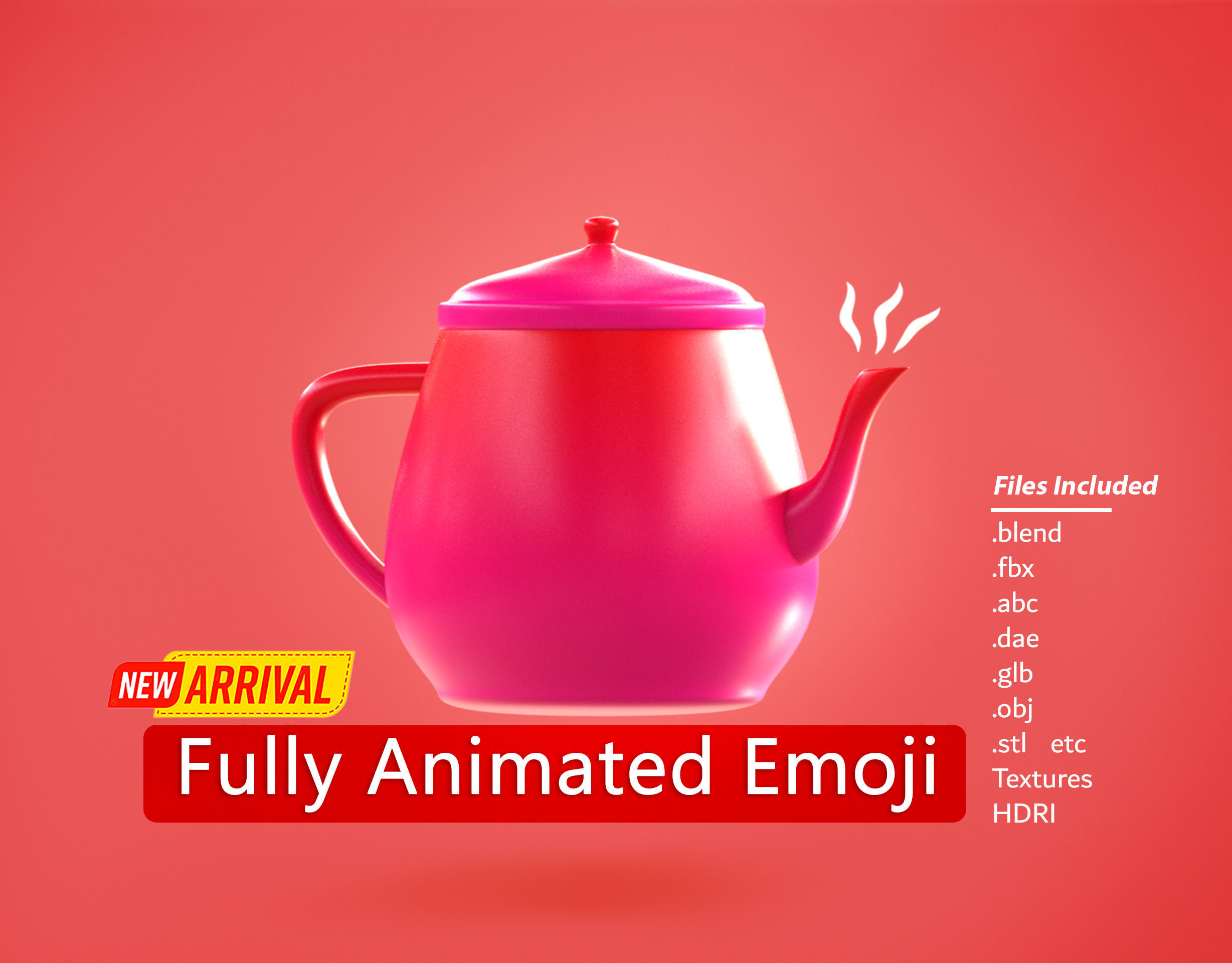 3D model Teapot Emoji new Animated VR / AR / lowpoly CGTrader