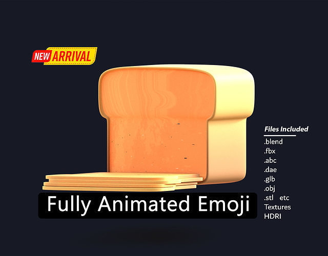 3D model Bread Emoji new Animated VR / AR / lowpoly CGTrader