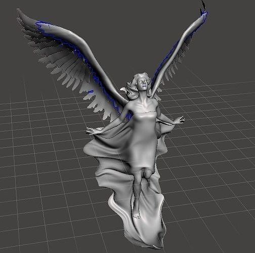 angel with wings 3D model 3D printable | CGTrader