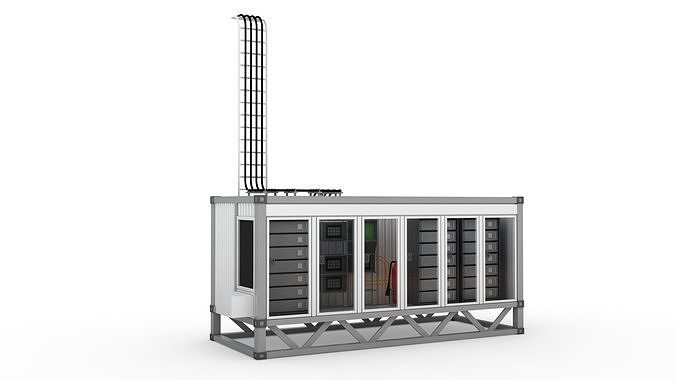 3D model Portable Container Power House system VR / AR / low-poly ...