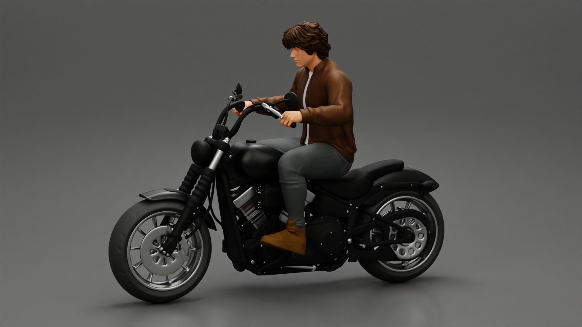 Young man riding a motorbike 3D model 3D printable | CGTrader