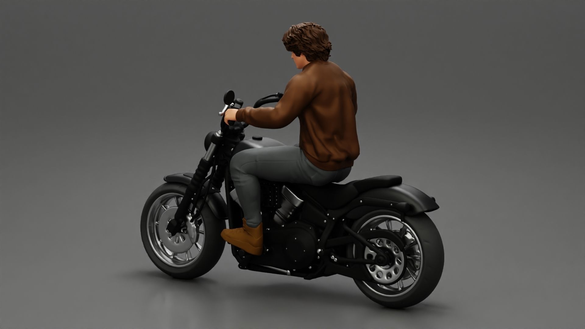 Motor Rider Model Young man riding a motorbike 3D model 3D printable | CGTrader