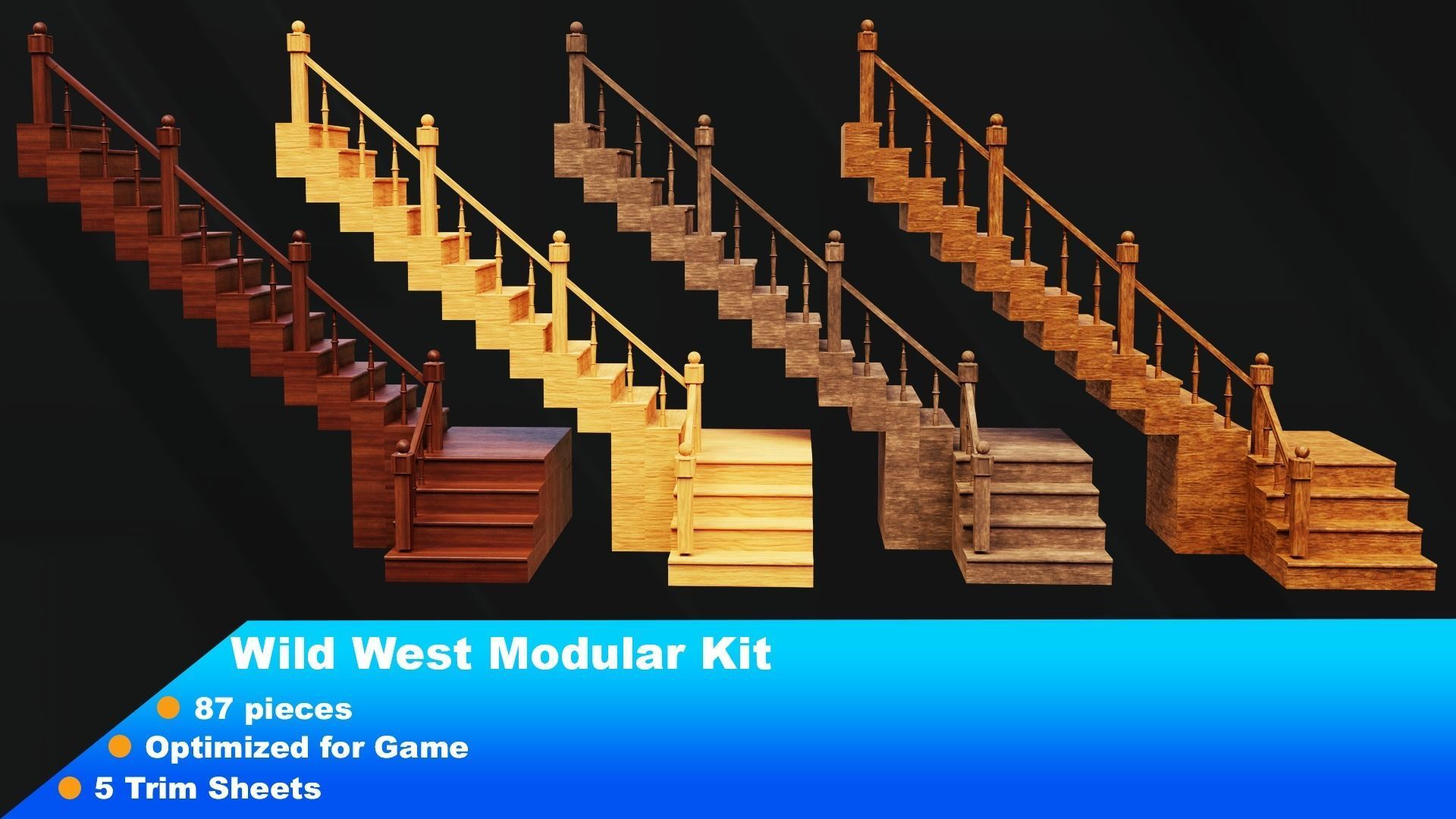 3D model Wild west Modular Kit VR / AR / low-poly | CGTrader