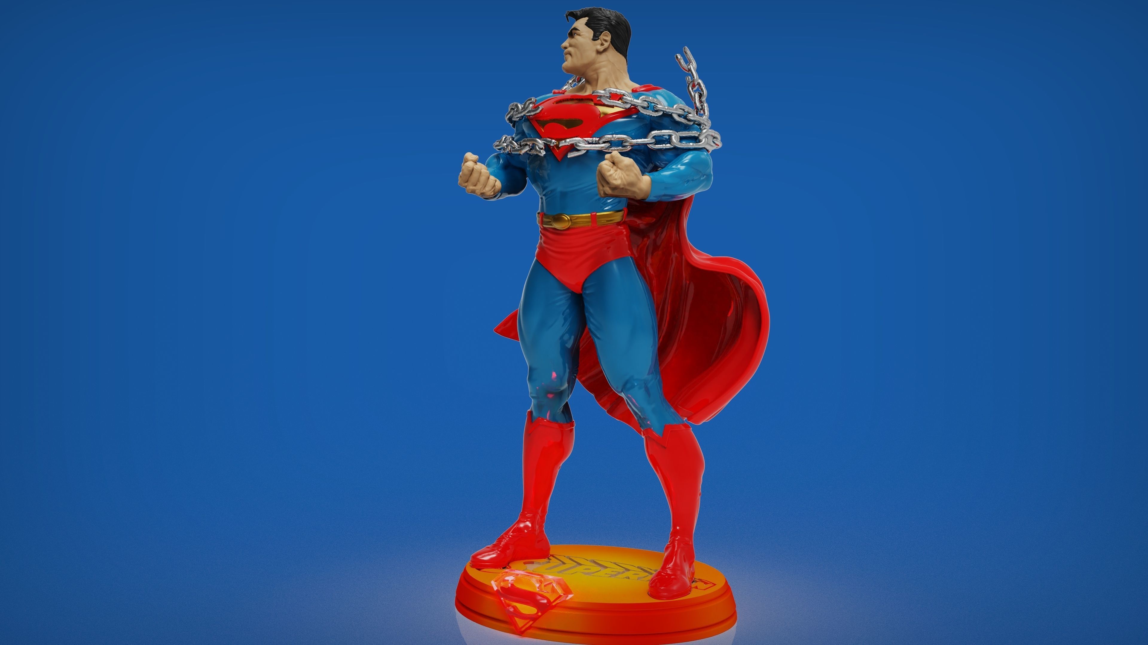 Superman Breaking Chains 3D model 3D printable CGTrader