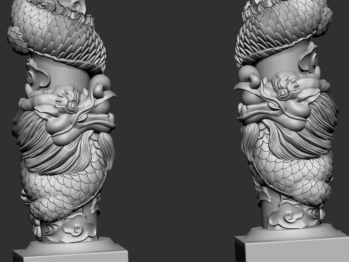 Dragon Pillars 3D model 3D printable CGTrader