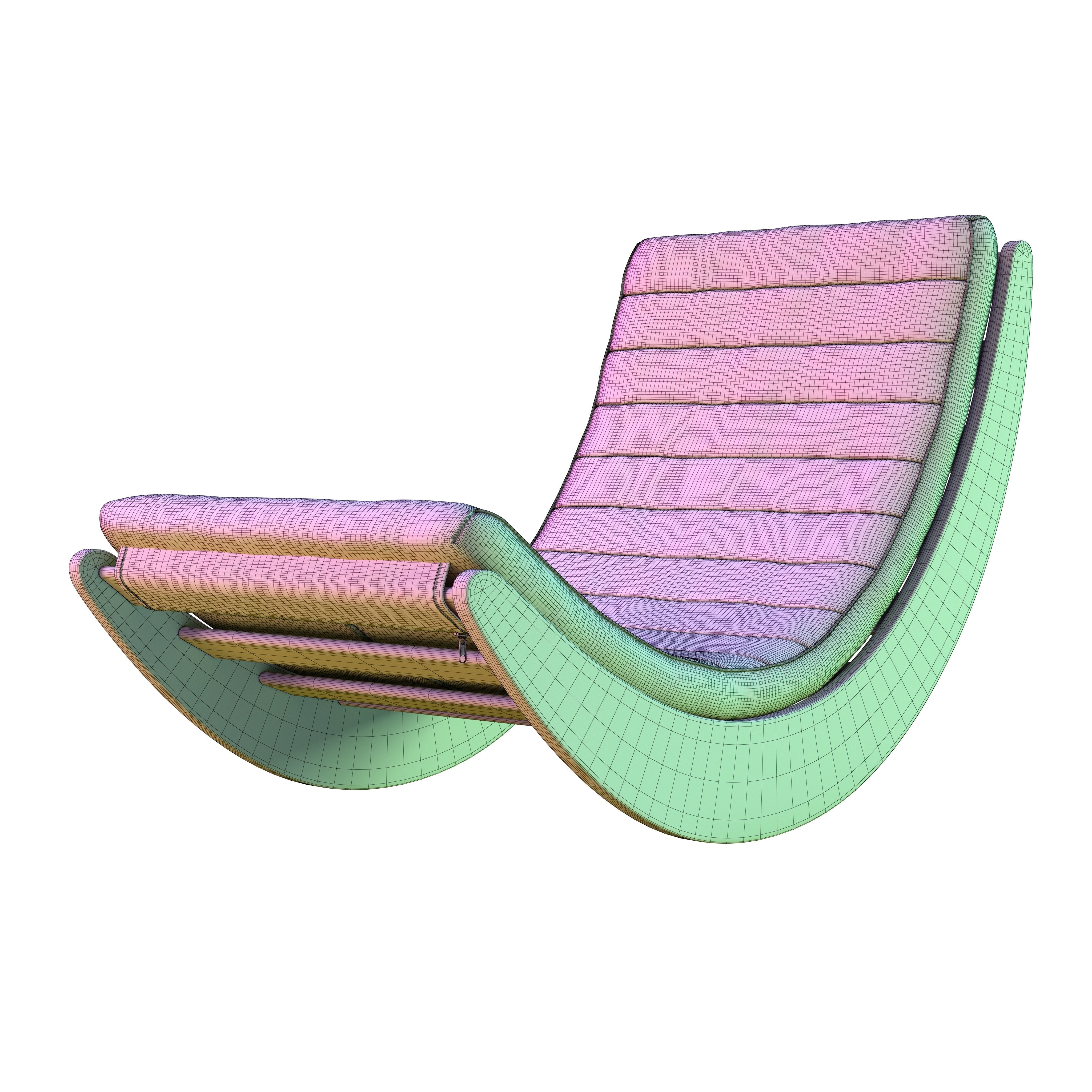 Fabric Relaxer Rocking Chair 13990804 3D model animated CGTrader