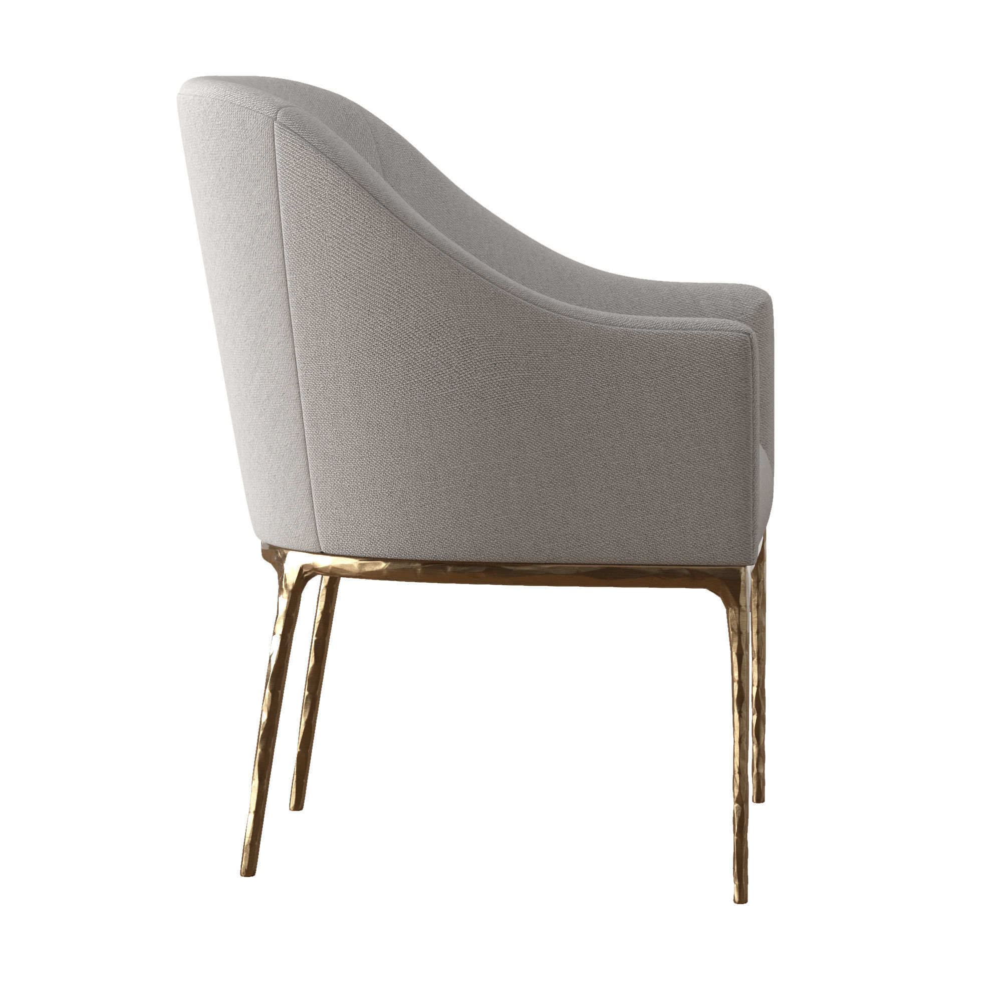 3D model RH THADDEUS BARRELBACK SLOPE DINING ARMCHAIR VR / AR / low