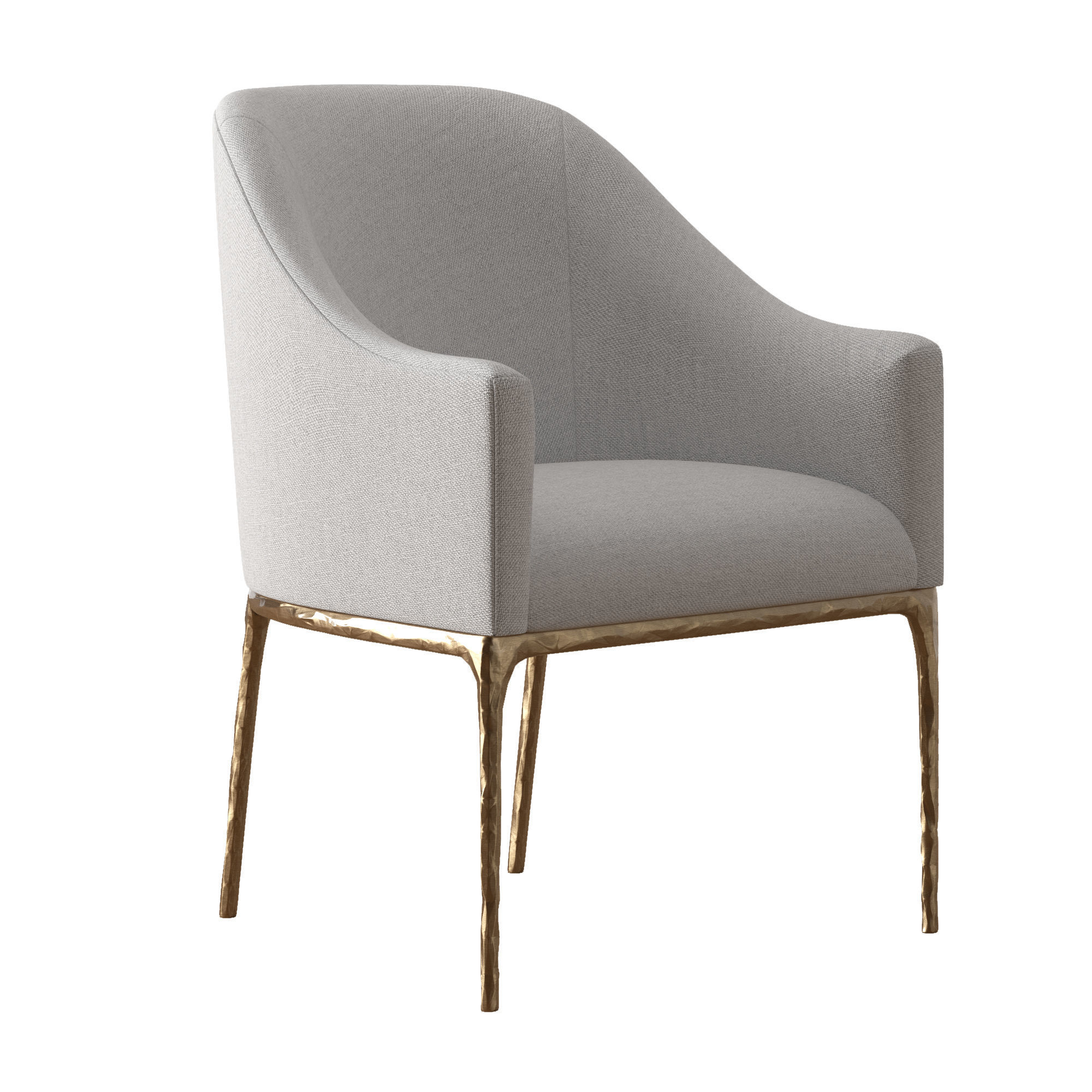 3D model RH THADDEUS BARRELBACK SLOPE DINING ARMCHAIR VR / AR / low