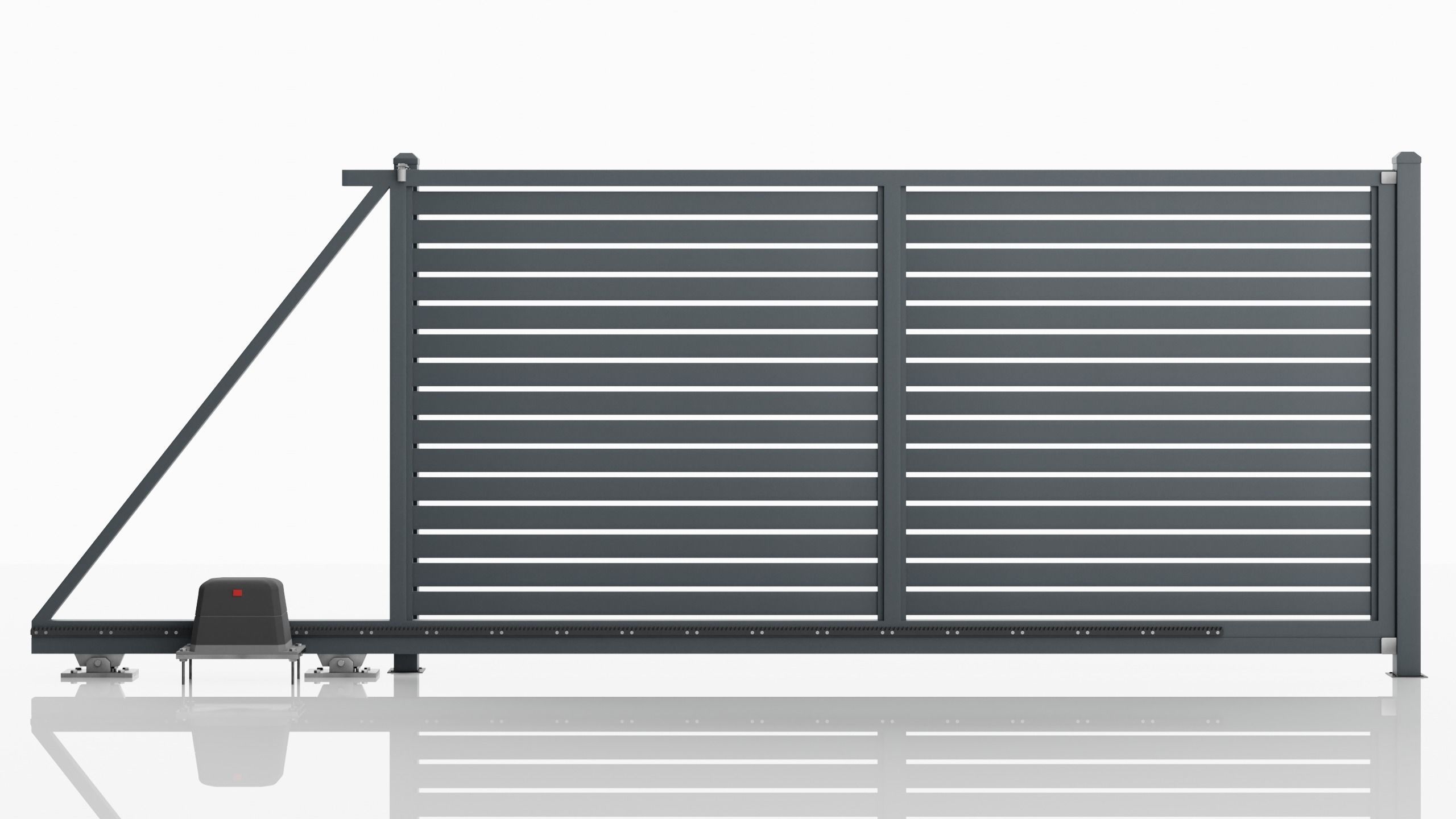 Aluminum Electric Sliding Gate Model 2 10cm 3D model CGTrader