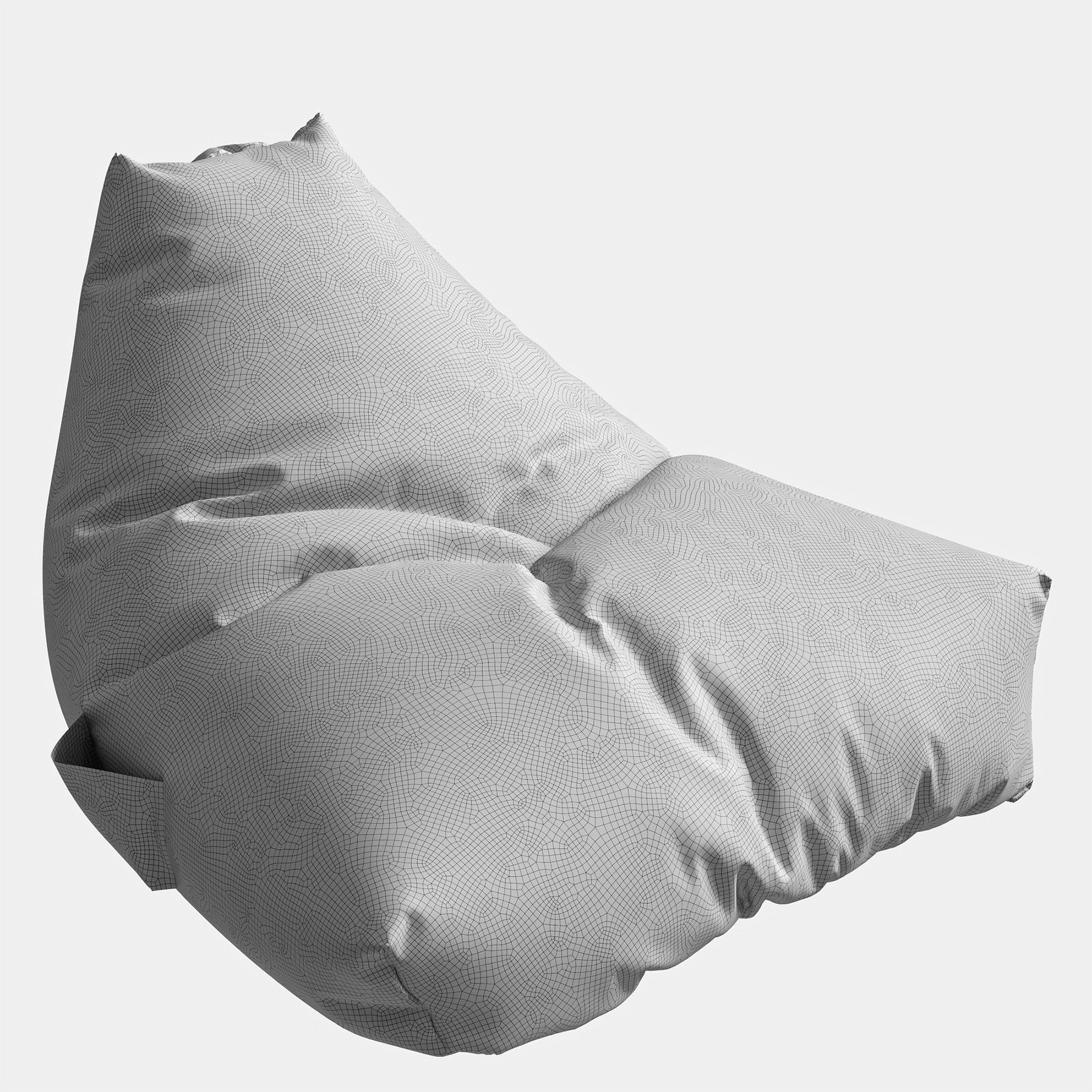 ZARA COTTON POUF 3D model CGTrader